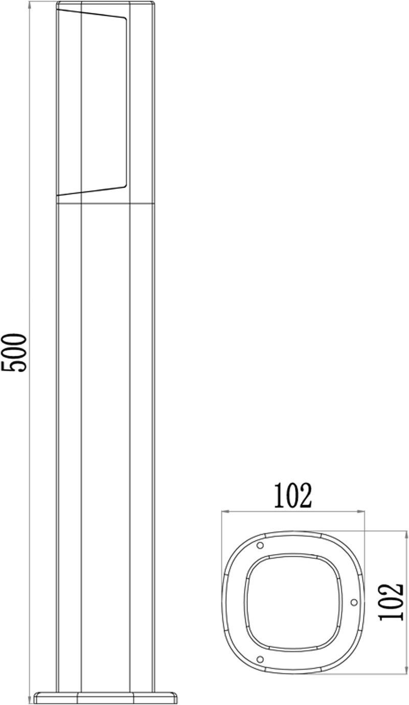 Beacon II Motion 500 mm, 6,5 W, 3000 K, Grau