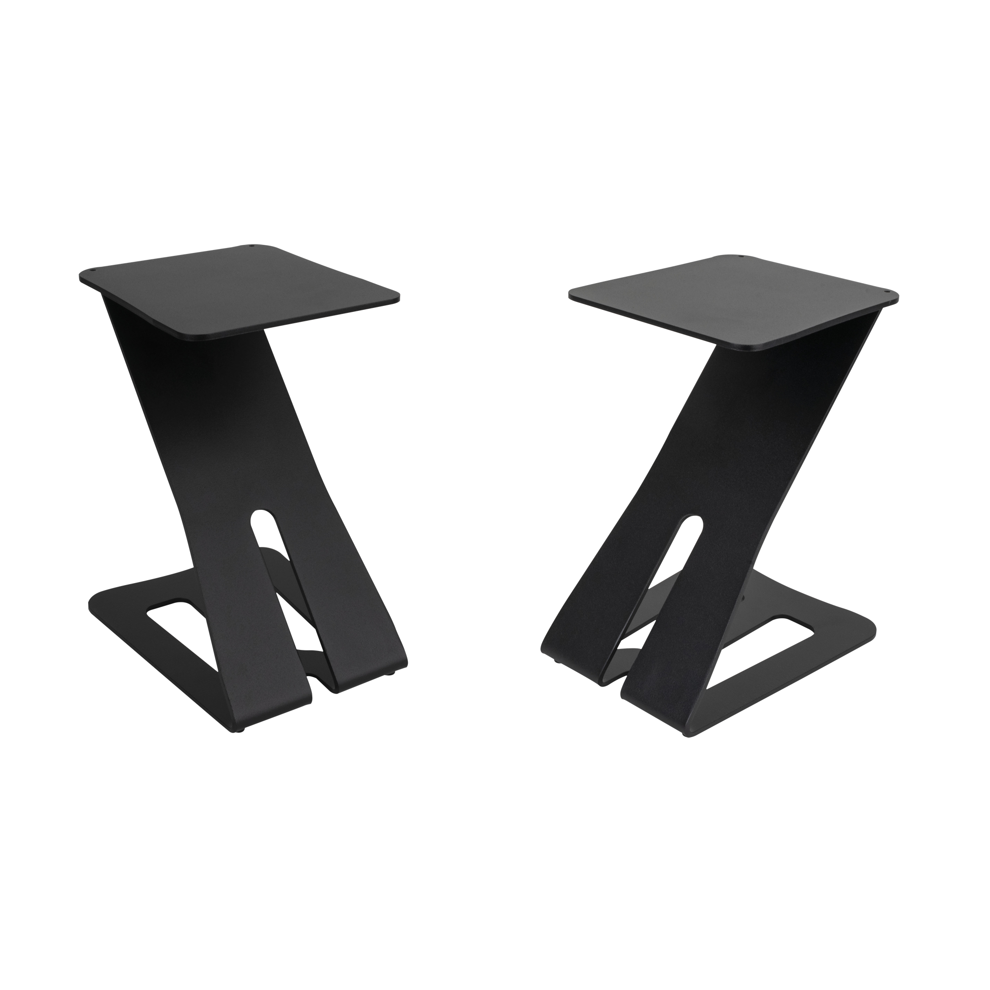 SHOWGEAR Table Monitor Z-Stand Two studio monitor speaker table stands - black Zwei Tischständer für Studiomonitore - schwarz SHOWGEAR Table Monitor Z-Stand Two studio monitor speaker table stands - black Zwei Tischständer für Studiomonitore - schwarz