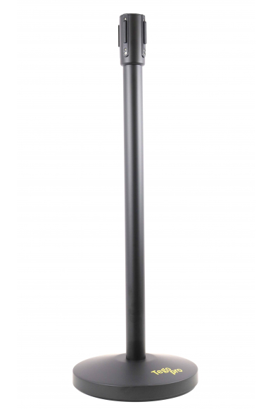 Absperrpfosten schwarz mit 2m Gurtband schwarz