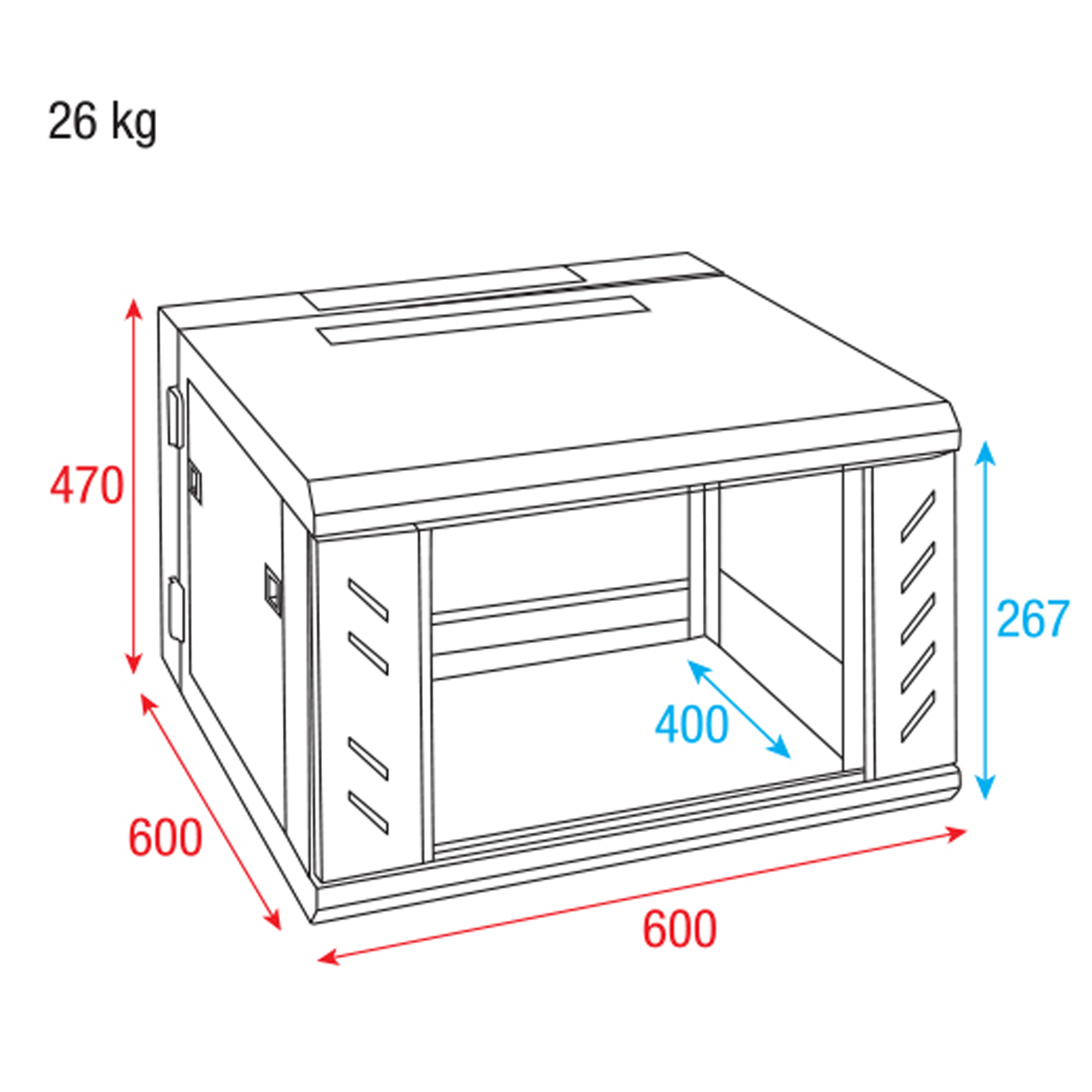 SHOWGEAR RCA-WMH-6 6U Network Cabinet with glass door 6 HE Netzwerkschrank mit Glastür