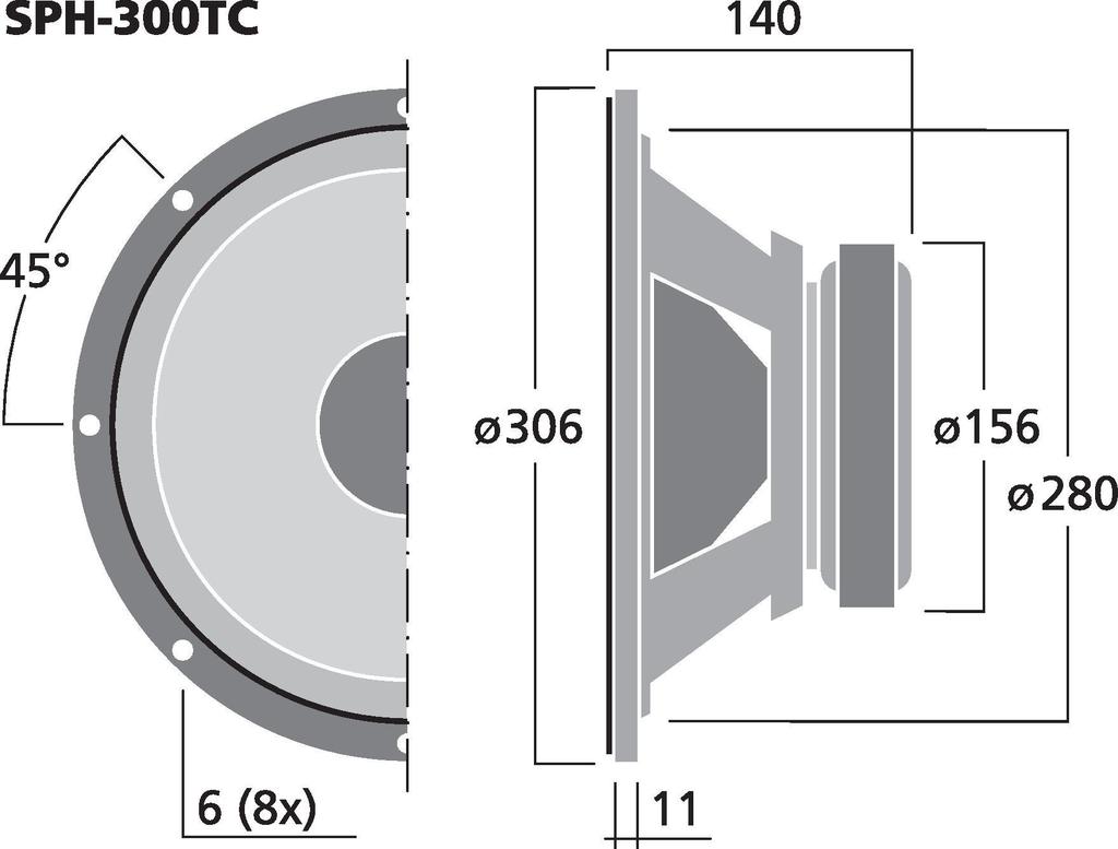MONACOR SPH-300TC Hi-Fi-Subwoofer, 2 x 120 W, 2 x 8 Ω