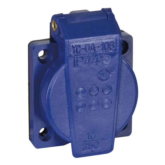 Showgear Chassis connector with cover VDE 16 A - Blau