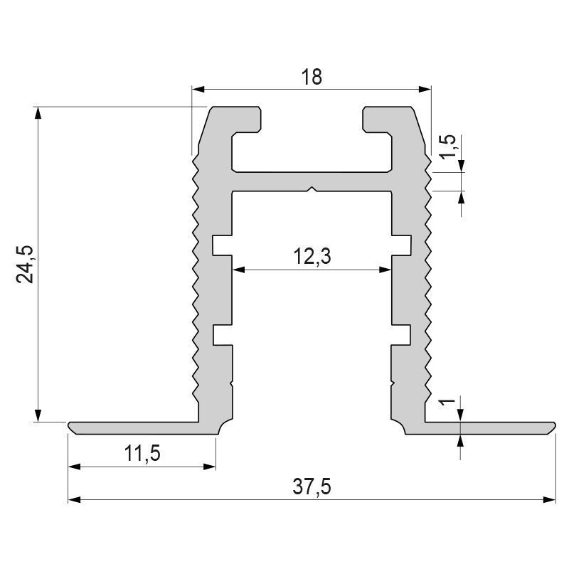 Trockenbau-Profil, Wand-Decke ET-03-10, 2,5m, Silber