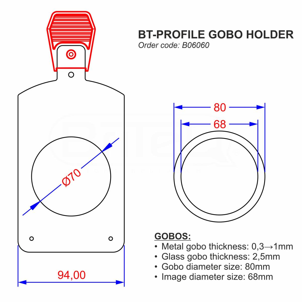 Briteq BT-PROFILE GOBO HOLDER 6C20