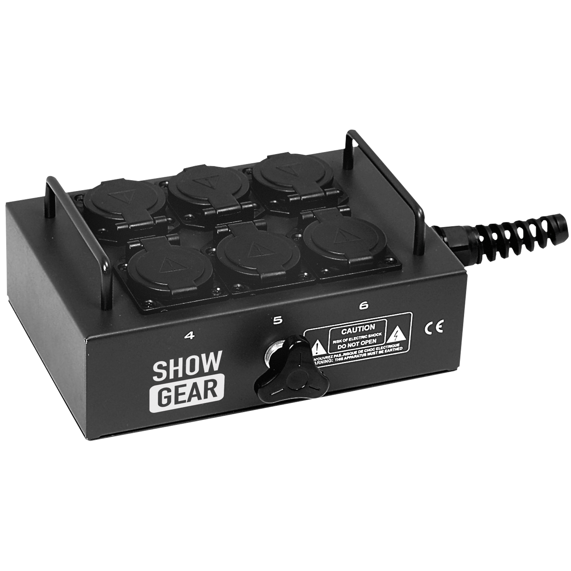 SHOWGEAR BO-6-PG 6 Schuko's with cable nut - 16 A max. 6 Schukoanschlüsse mit Kabelmutter - max. 16A SHOWGEAR BO-6-PG 6 Schuko's with cable nut - 16 A max. 6 Schukoanschlüsse mit Kabelmutter - max. 16A