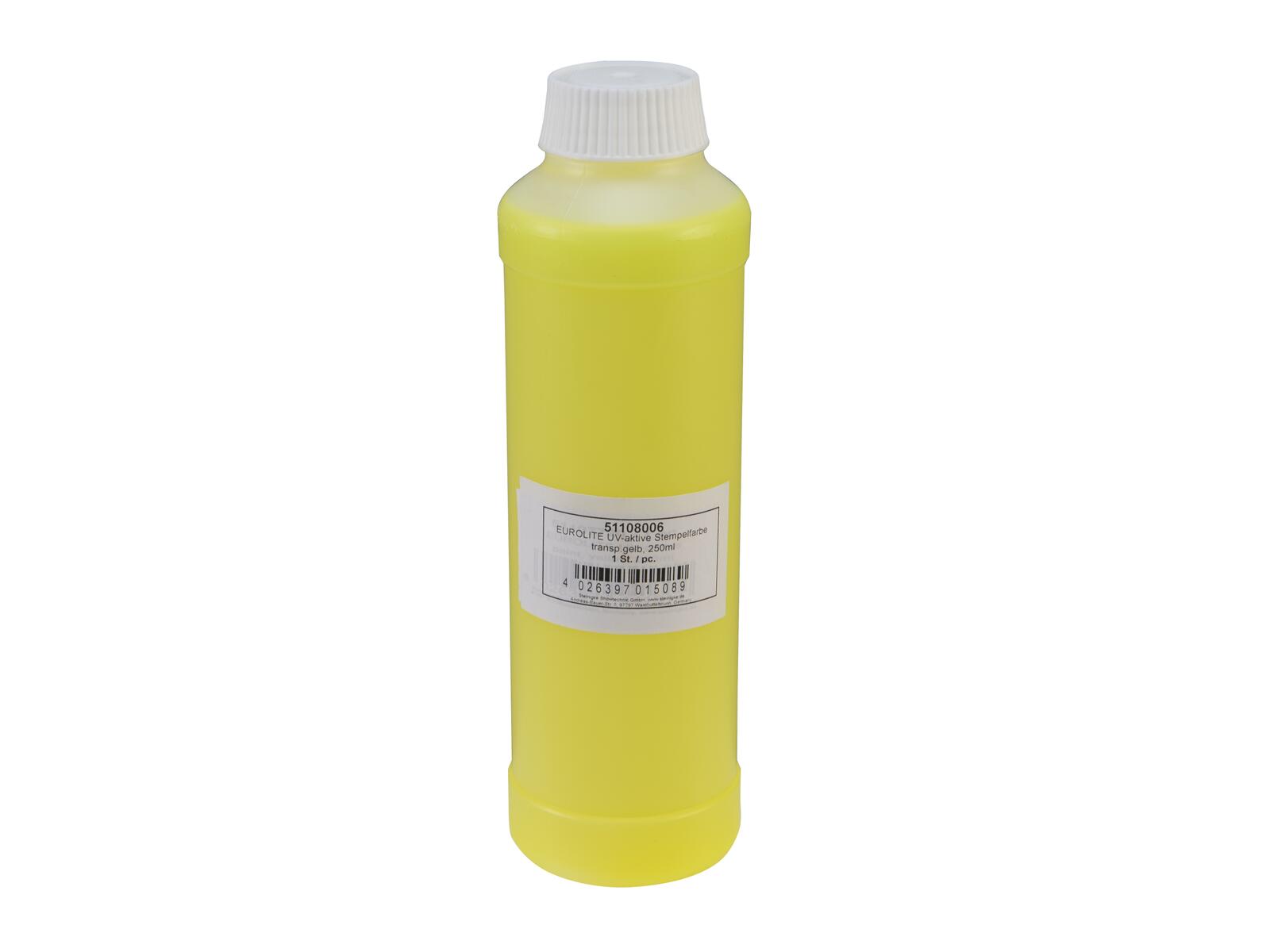 EUROLITE UV-aktive Stempelfarbe, transparent gelb, 250ml EUROLITE UV-aktive Stempelfarbe, transparent gelb, 250ml