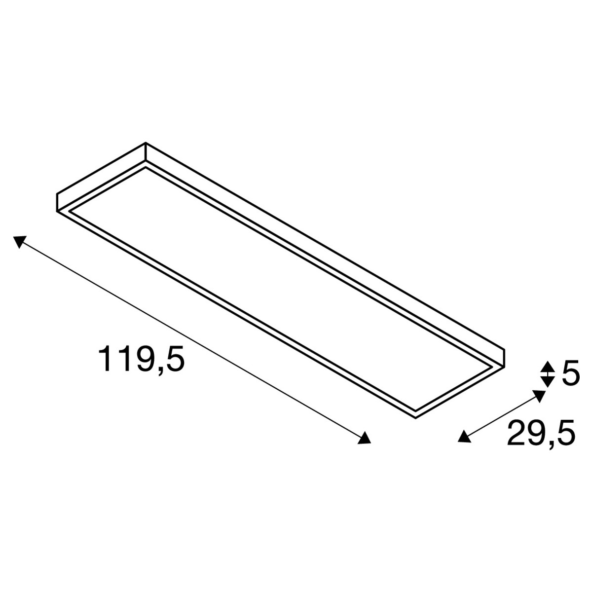 PANEL DALI Indoor LED Deckenaufbauleuchten 1200x300mm weiß 3000K