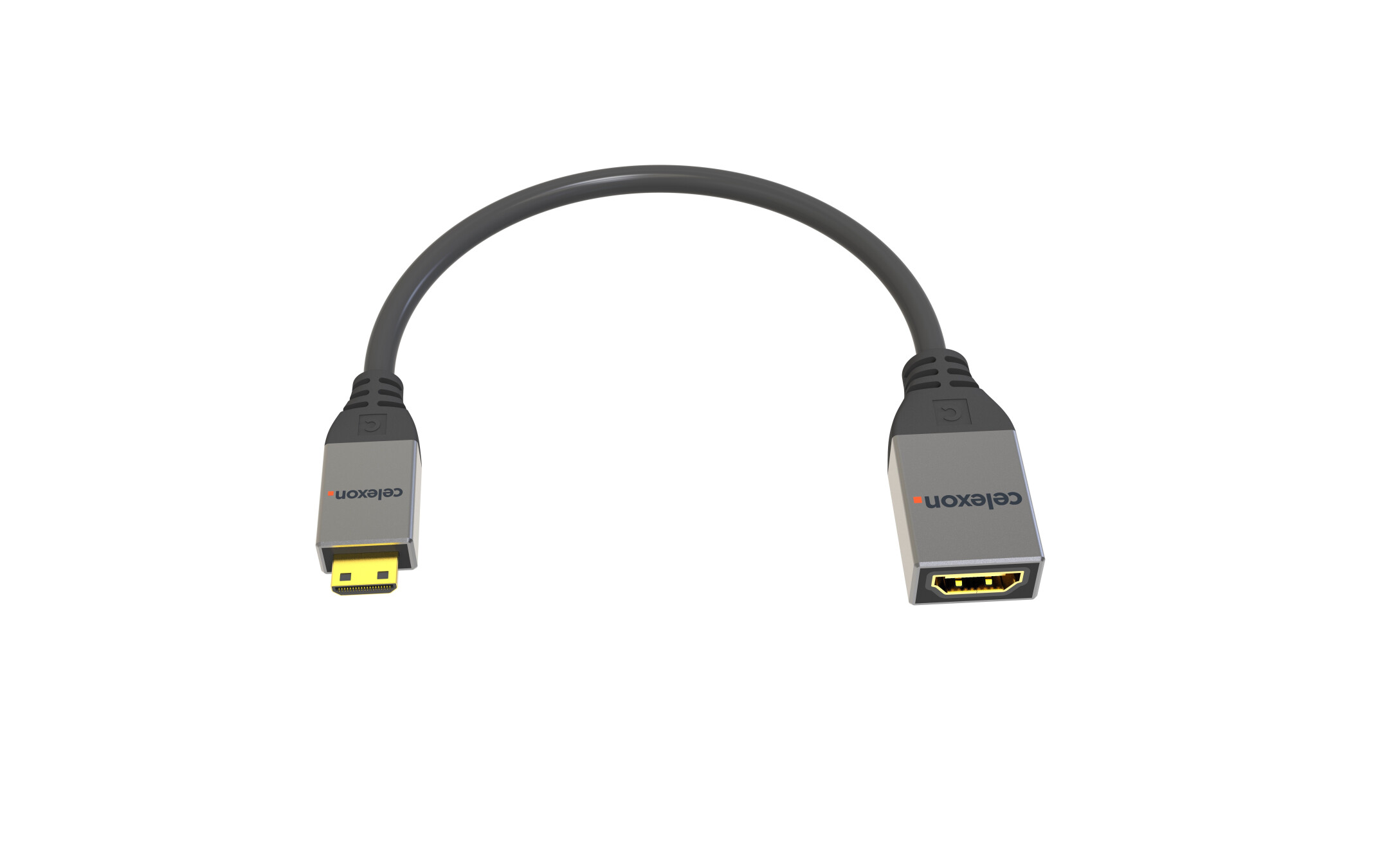 celexon Mini HDMI auf HDMI M/F Adapter mit Ethernet - 2.0a/b 4K 0,25m - Professional Line