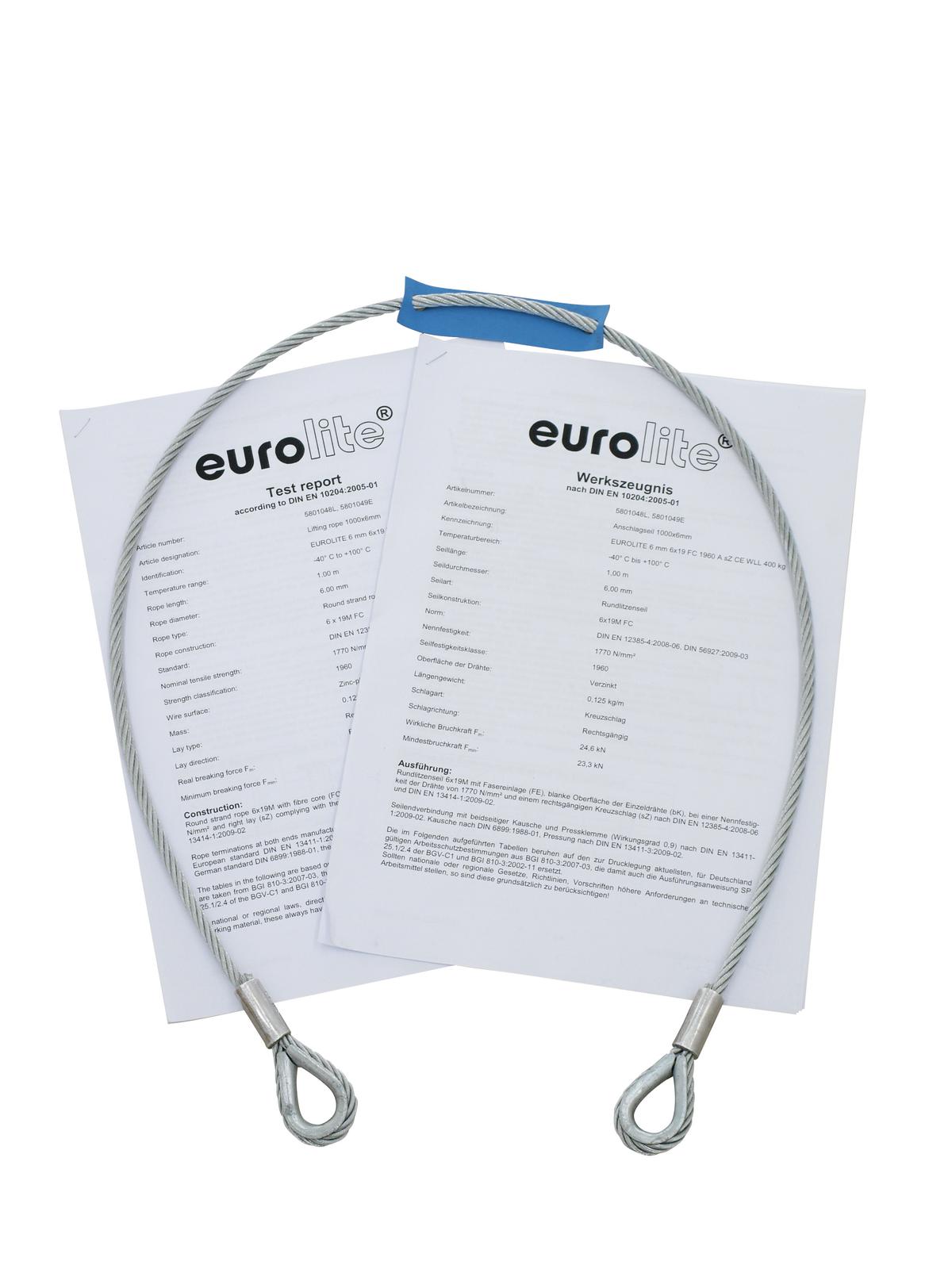 EUROLITE Sicherungsseil AG-5 3x600mm bis 5kg sil EUROLITE Sicherungsseil AG-5 3x600mm bis 5kg sil