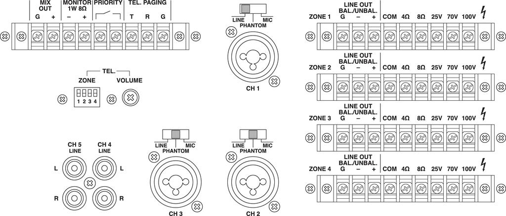 MONACOR PA-4040 4-Zonen-Matrix-Mischverstärker
