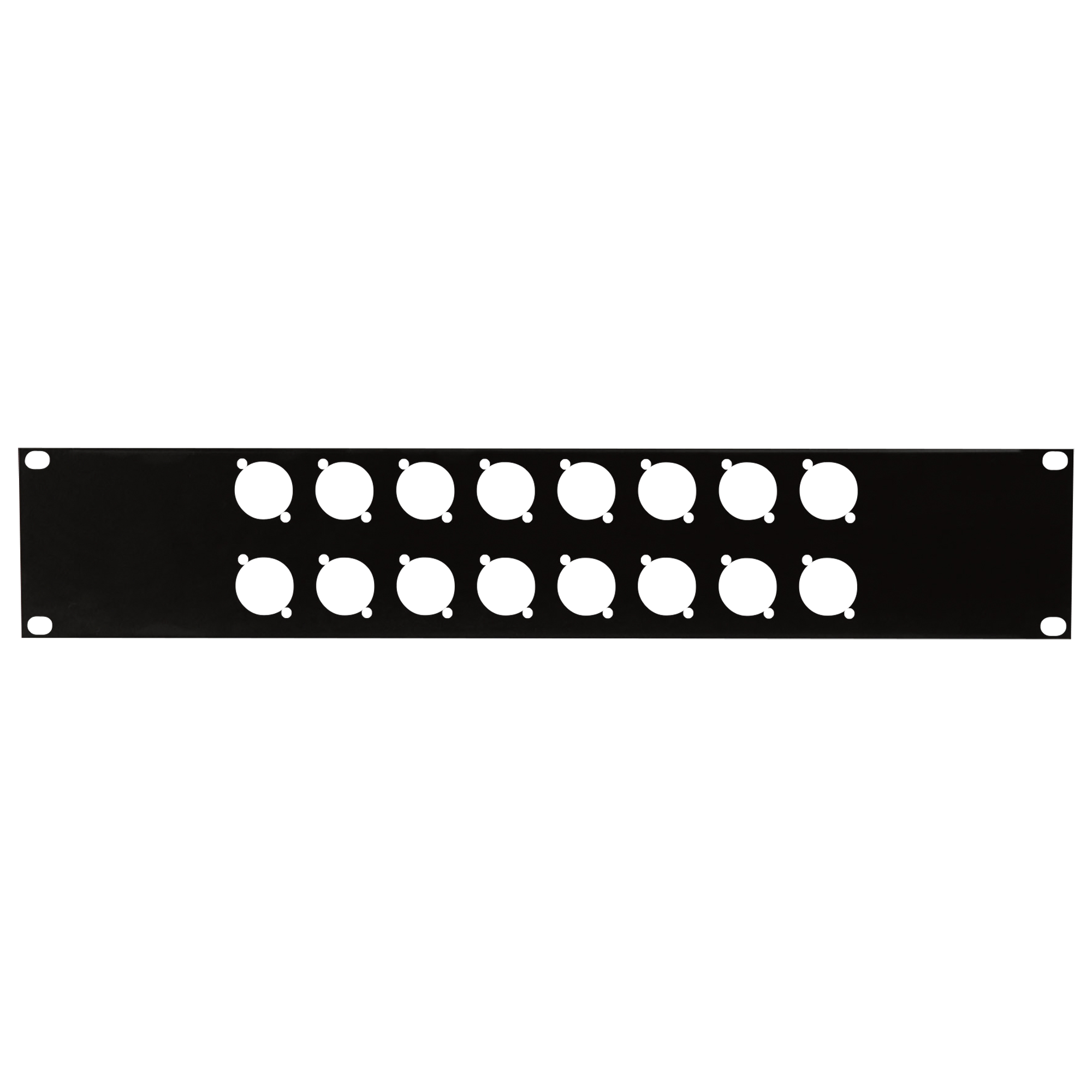 SHOWGEAR 19 Inch Connector Panel 2U - for 16 XLR Connectors (D-Size) 2HE, für 16 XLR-Anschlüsse (Größe D)