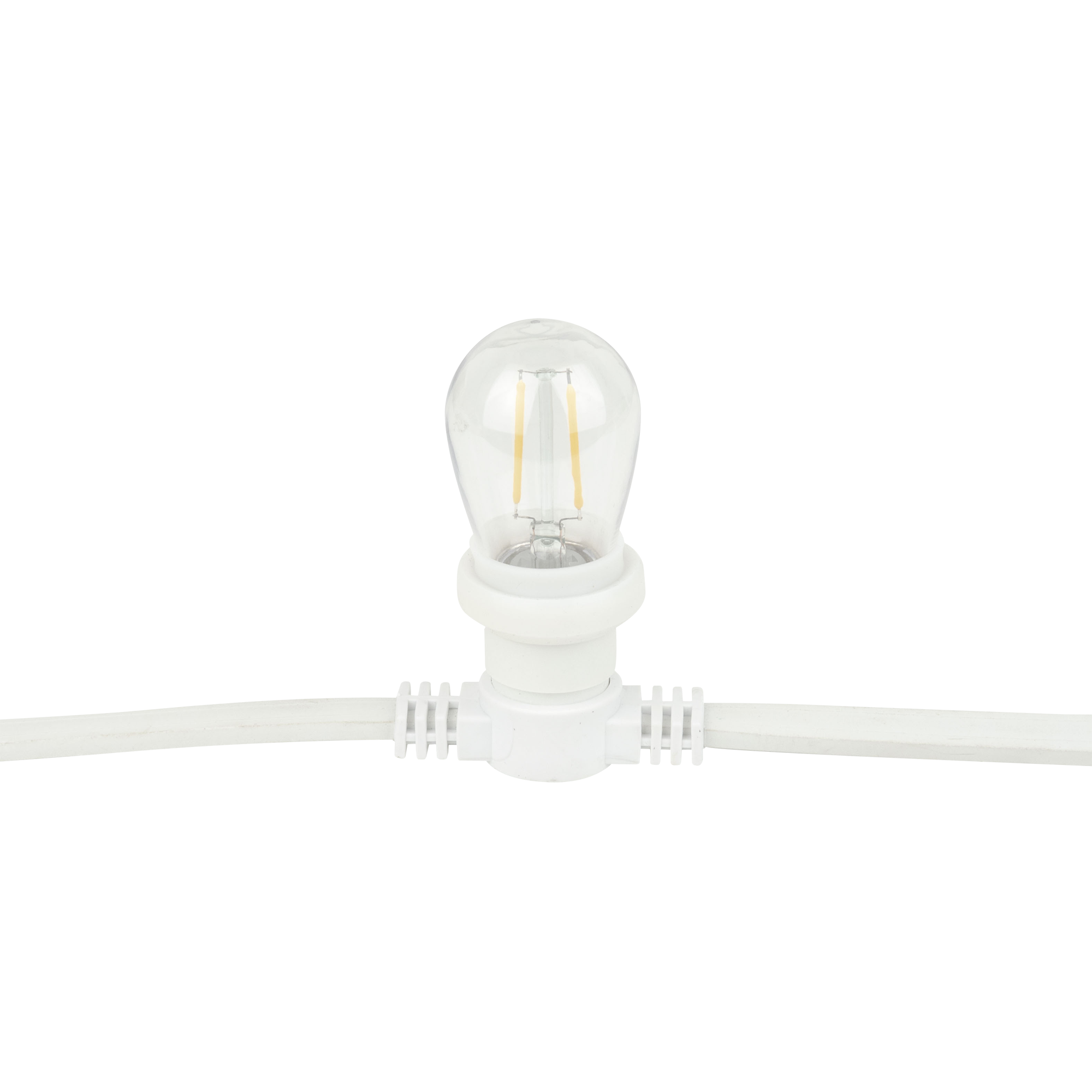 SHOWGEAR Festoon Light E27 White, 10M 100 cm Abstand - weiß - 10 m