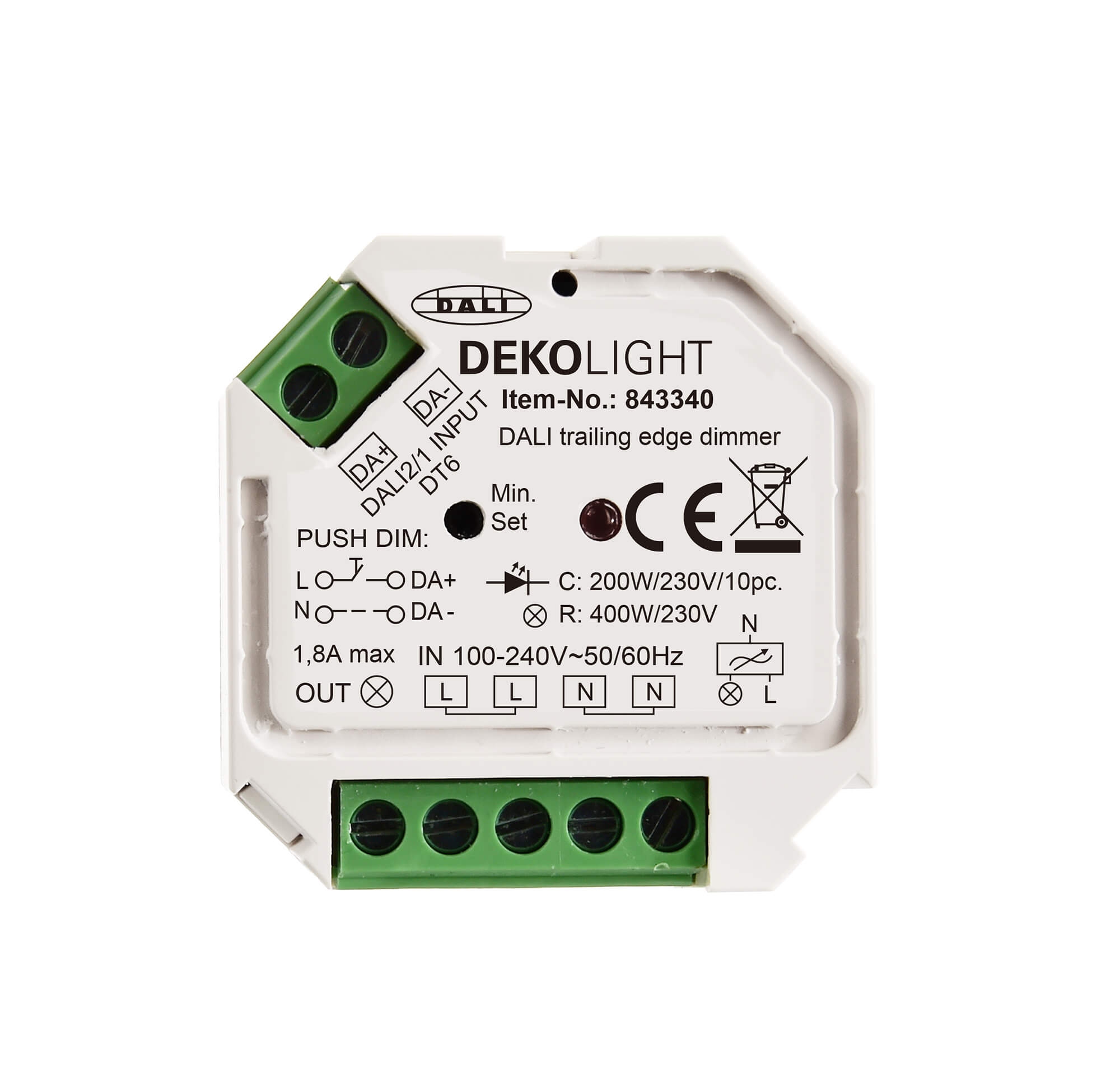 DALI, Triac-Dimmer, 100-240V, 400W, IP20 DALI, Triac-Dimmer, 100-240V, 400W, IP20