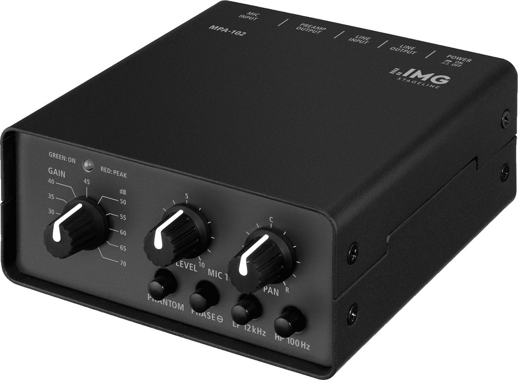 IMG STAGELINE MPA-102 1-Kanal-Low-Noise-Mikrofonvorverstärker