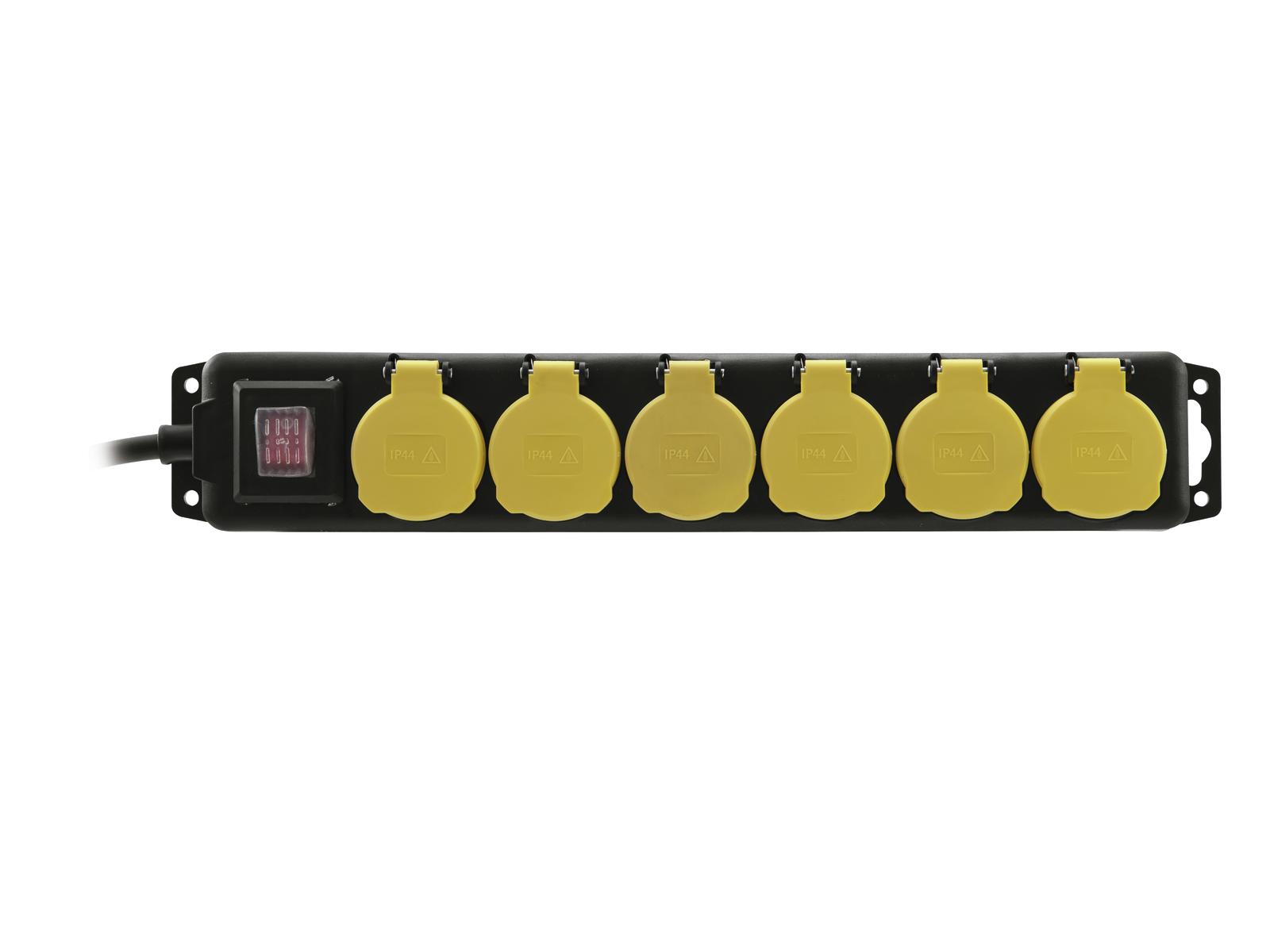 EUROLITE Steckdosenleiste 6-fach IP44 sw 10m EUROLITE Steckdosenleiste 6-fach IP44 sw 10m