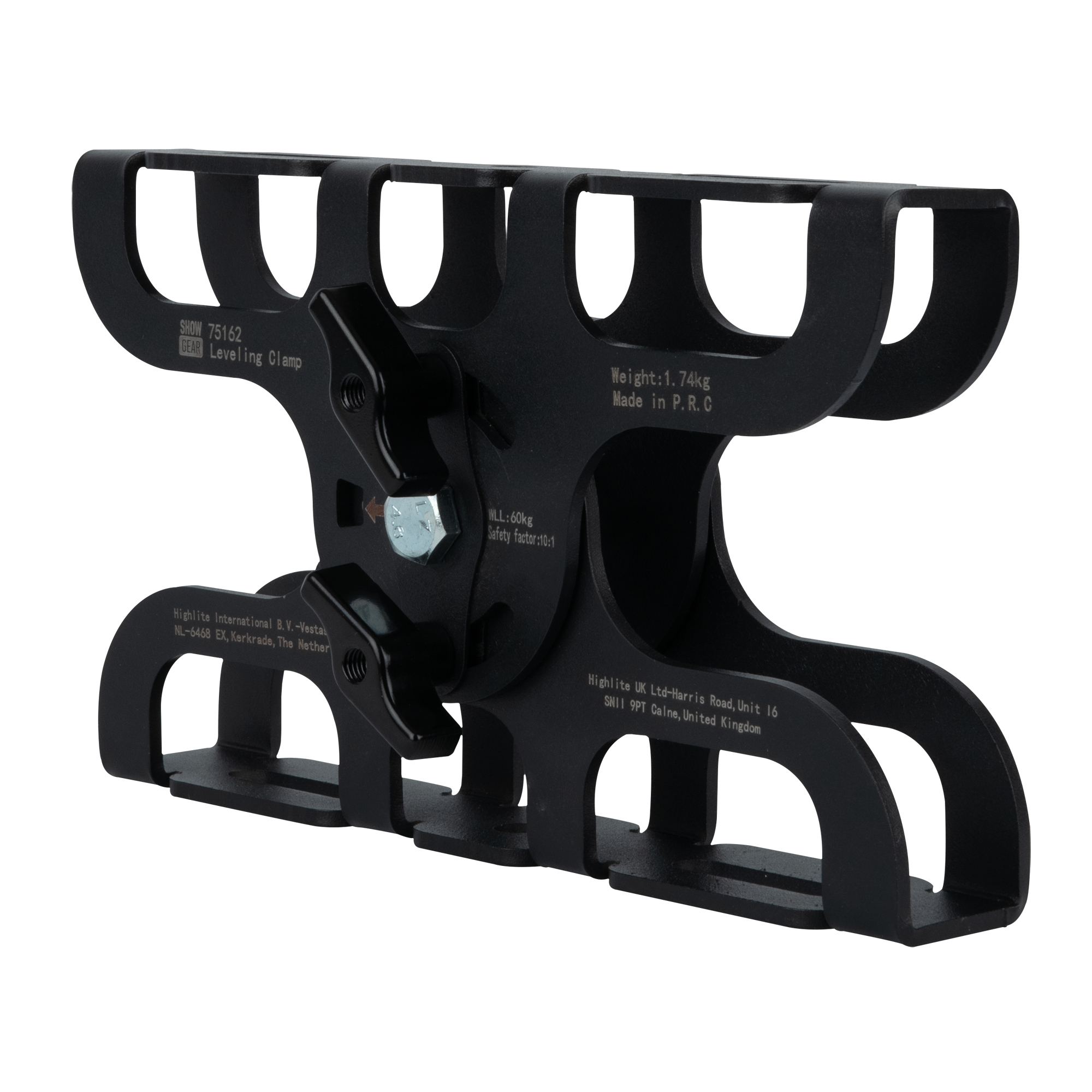 SHOWGEAR Levelling Clamp - Black Compensates for angled mounting points Zum Ausgleich schräger Befestigungspunkte
