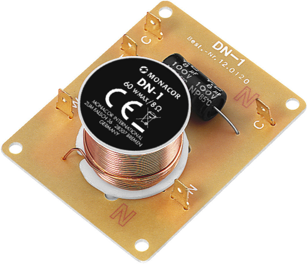 MONACOR DN-1 2-Wege-Frequenzweiche für 8 Ω.