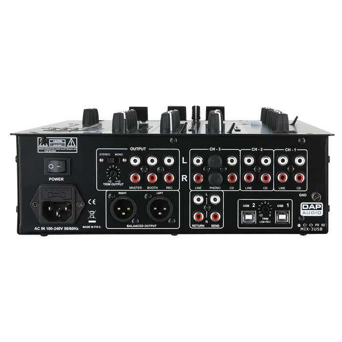 DAP CORE MIX-3 USB Dreikanal-DJ-Mixer mit USB-Schnittstelle