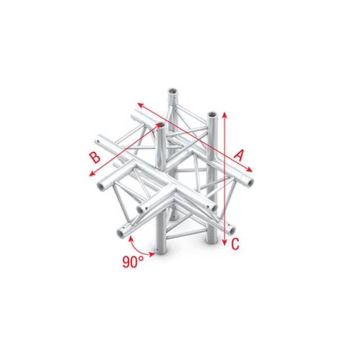 Milos Deco-22 Triangle truss - T-Cross + up/down 5-way ATM51 - 90° corner