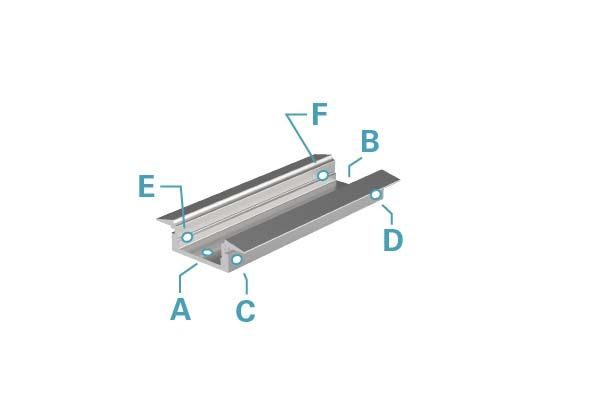 T-Profil flach ET-01-10, 2m, Weiß