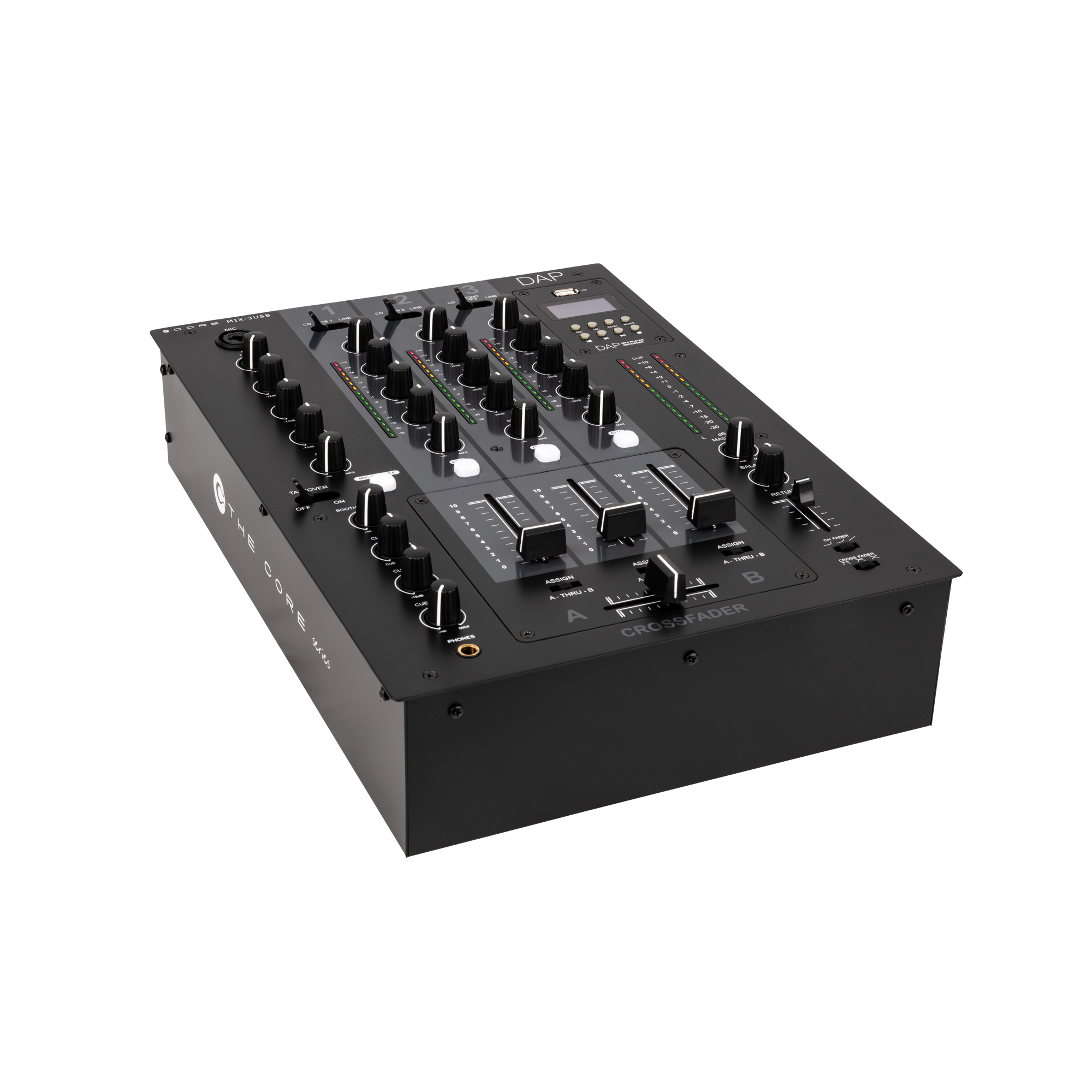 DAP CORE MIX-3 USB 3-channel DJ mixer with USB interface Dreikanal-DJ-Mixer mit USB-Schnittstelle