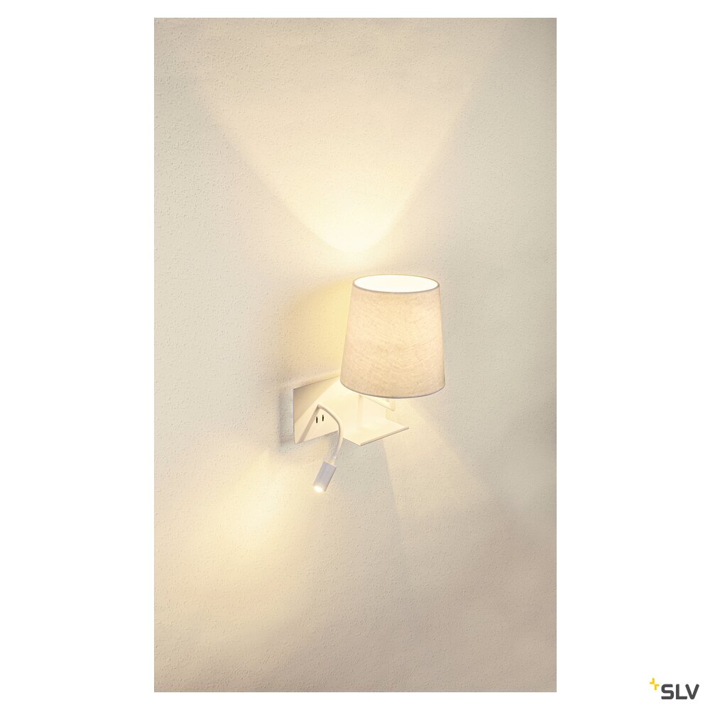 SOMNILA FLEX Indoor LED Wandaufbauleuchte 3000K weiß Version rechts inkl. USB Anschluss SOMNILA FLEX Indoor LED Wandaufbauleuchte 3000K weiß Version rechts inkl. USB Anschluss