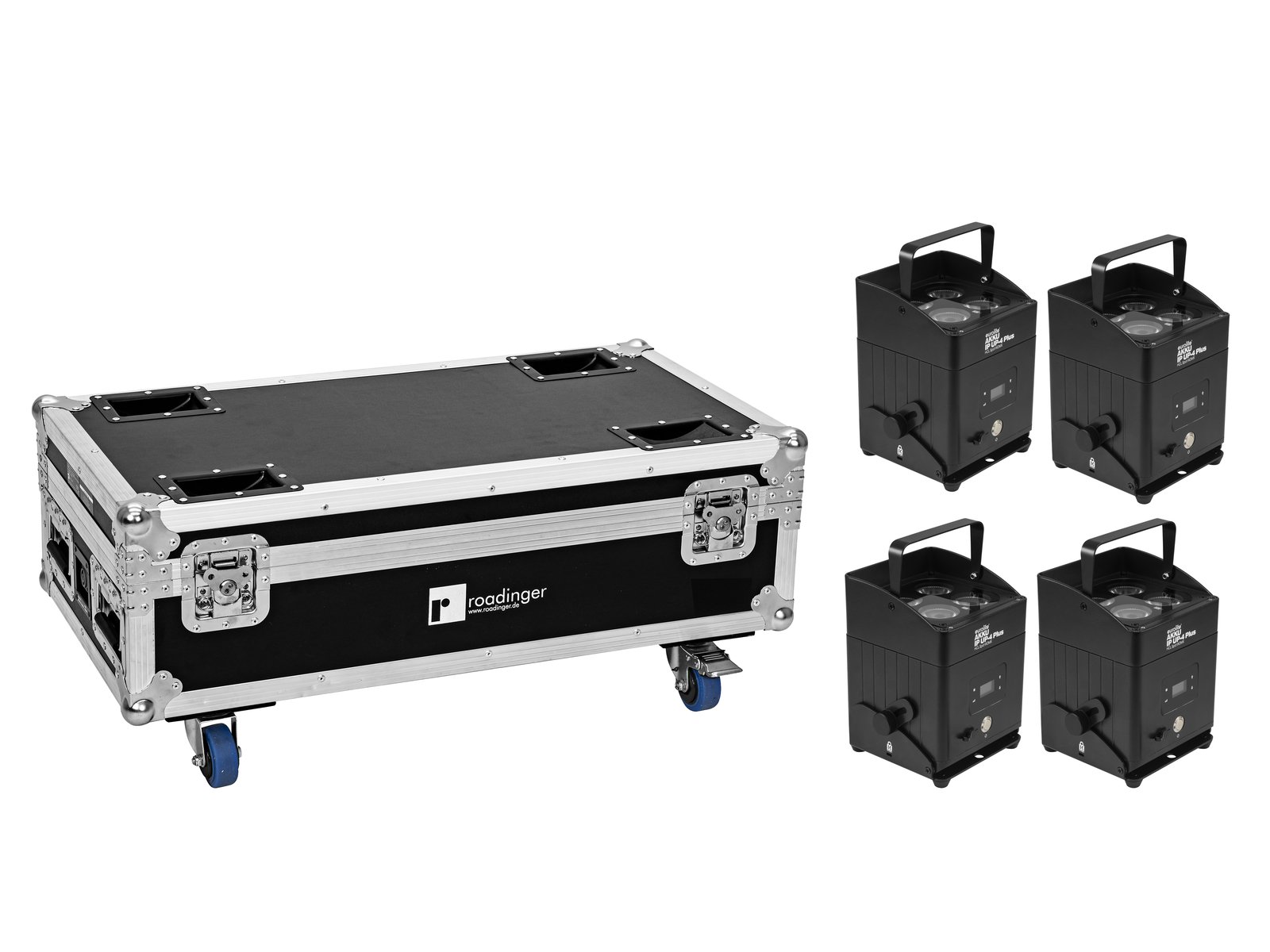 EUROLITE Set 6x AKKU IP UP-4 Plus HCL Spot WDMX + Case mit Ladefunktion