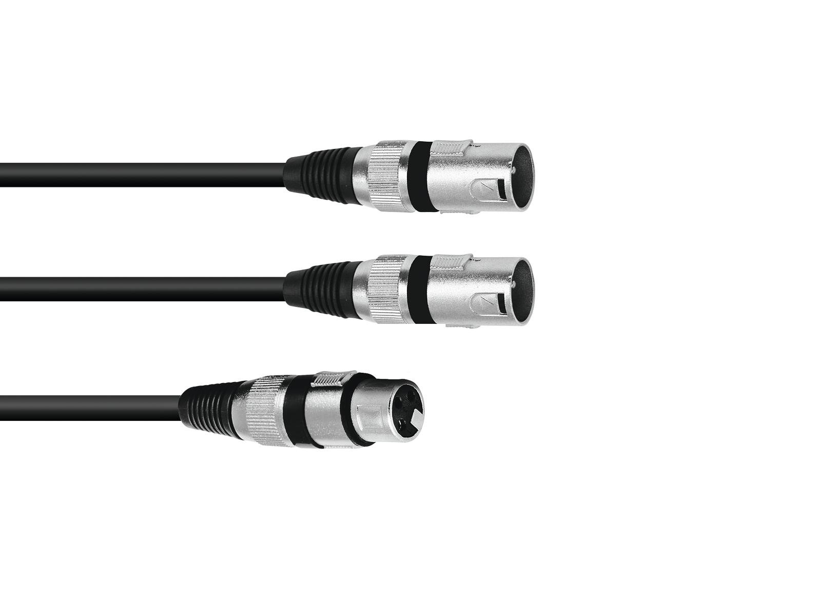 OMNITRONIC Adapterkabel XLR(F)/2xXLR(M) 3m sw OMNITRONIC Adapterkabel XLR(F)/2xXLR(M) 3m sw