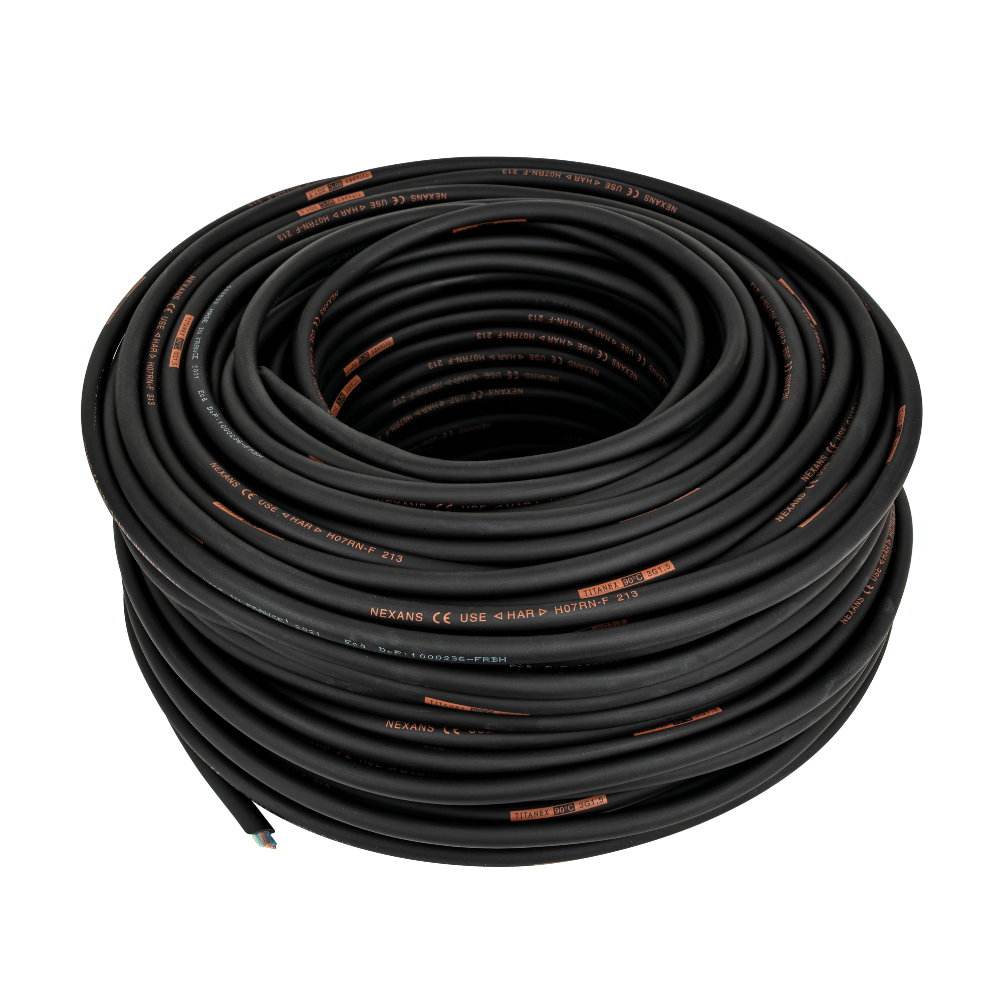 NEXANS Titanex Neoprene Cable, Black 2,5mm² 100-m-Rolle - 3x 2,5 mm²