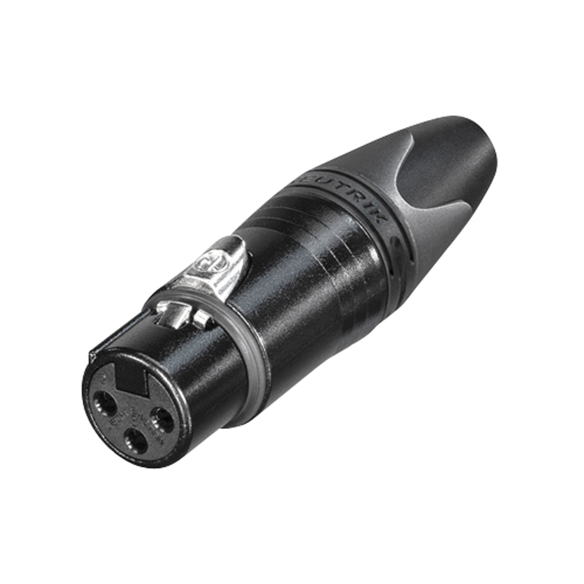 NEUTRIK XLR 3P Connector - female - Neutrik XX Black Silberkontakte - schwarzes Metallgehäuse NEUTRIK XLR 3P Connector - female - Neutrik XX Black Silberkontakte - schwarzes Metallgehäuse