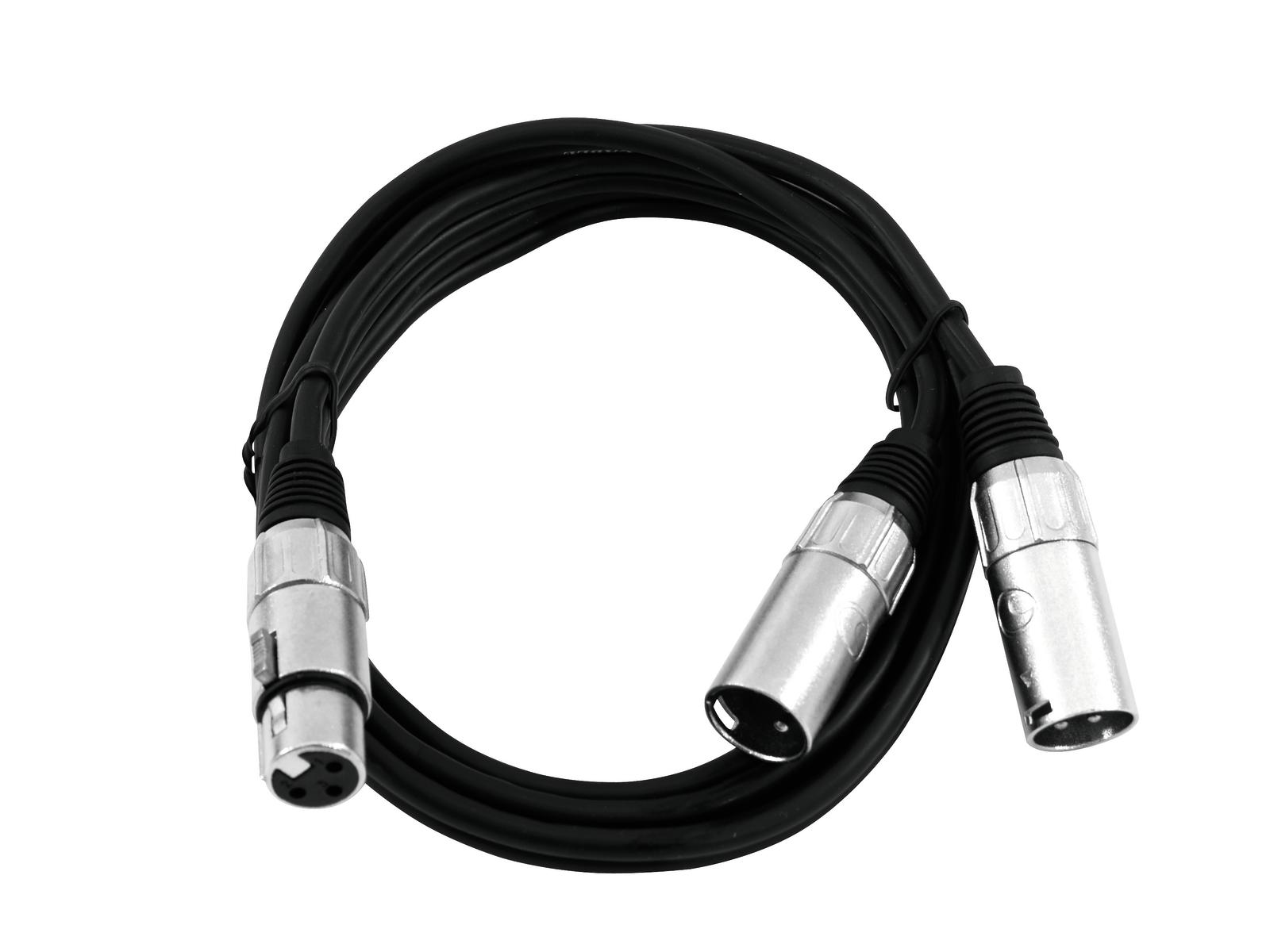 OMNITRONIC Adapterkabel XLR(F)/2xXLR(M) 3m sw OMNITRONIC Adapterkabel XLR(F)/2xXLR(M) 3m sw