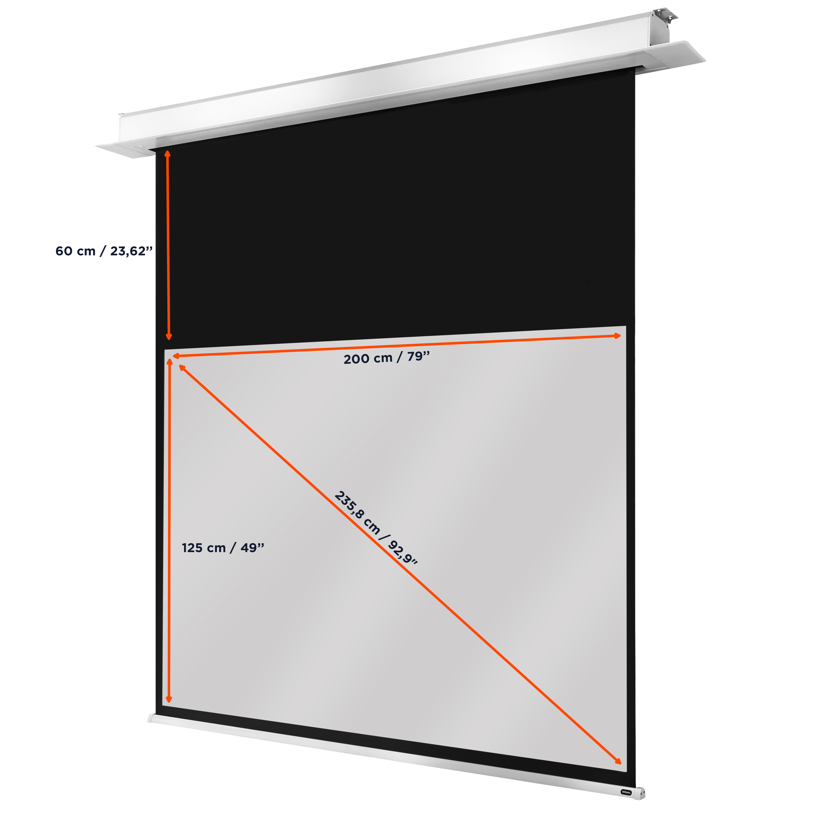 celexon Deckeneinbauleinwand Motor Professional Plus 200 x 125 cm