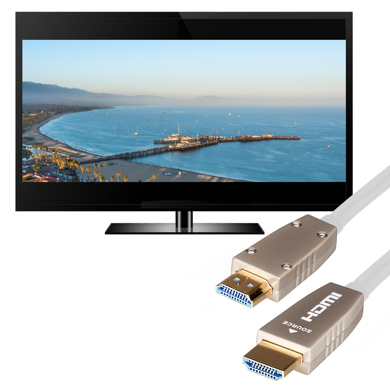celexon UHD Optical Fibre HDMI 2.0b Active Kabel 25m, weiß
