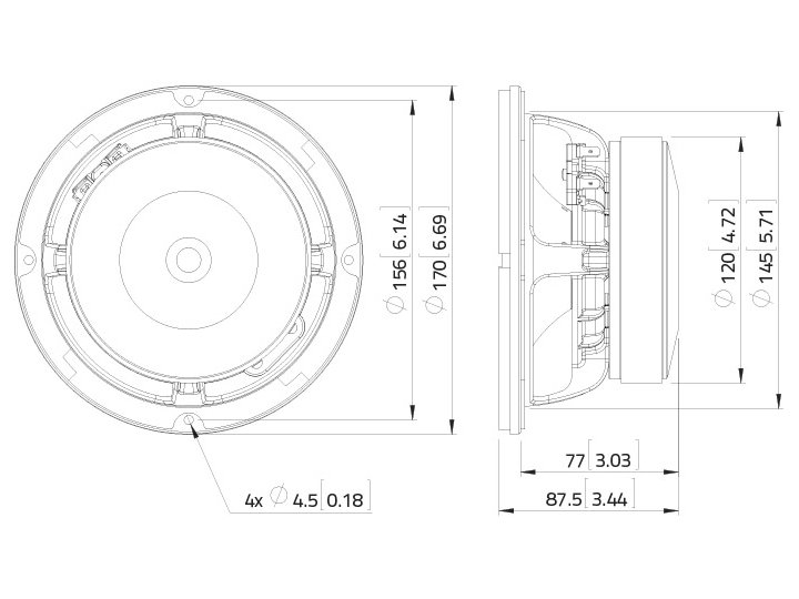 LAVOCE WAF061.80 6,5 Zoll Woofer, Ferrit, Alukorb LAVOCE WAF061.80 6,5 Zoll Woofer, Ferrit, Alukorb