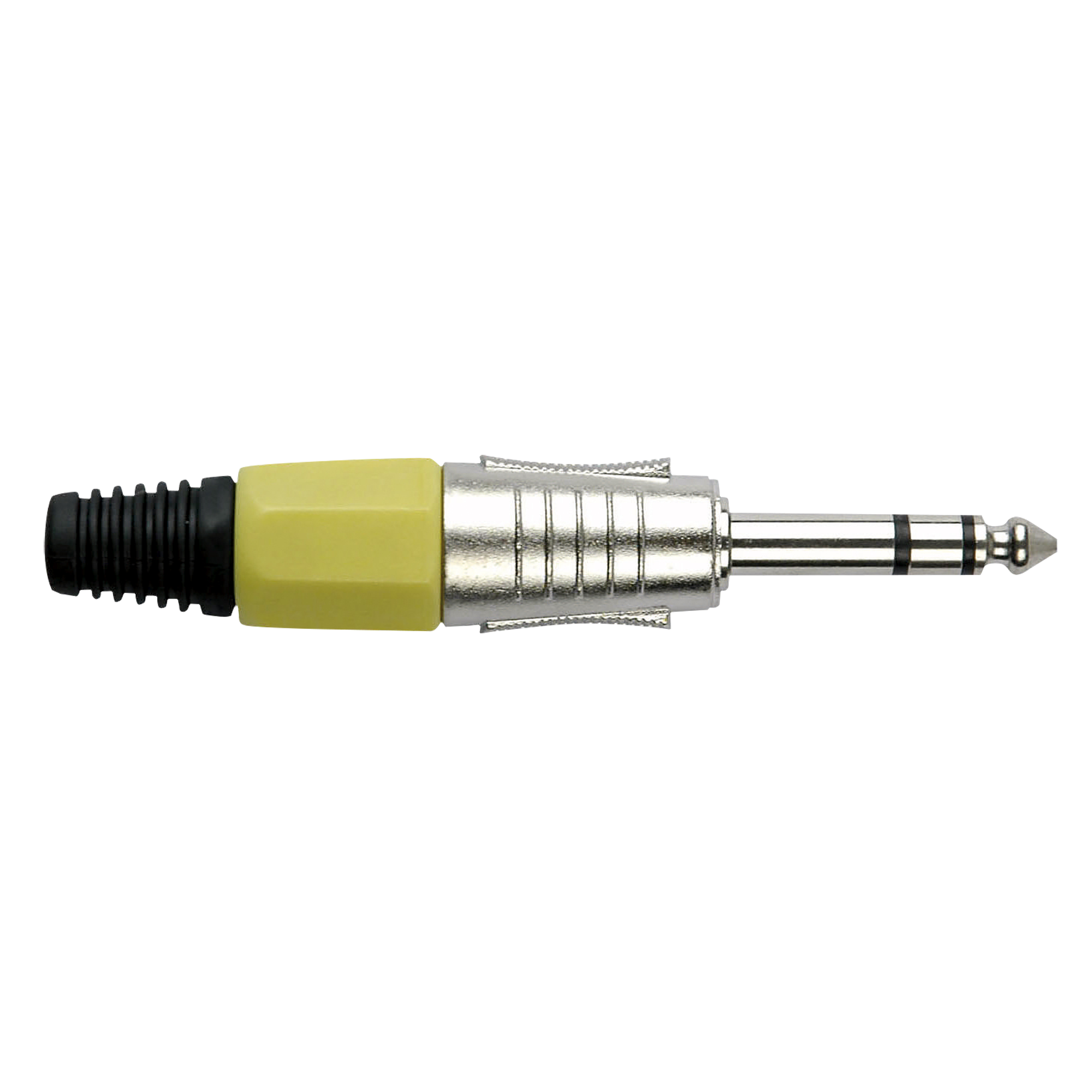 DAP 6.3 mm Jack Plug Stereo Nickel housing Yellow end cap Gelbe Kappe DAP 6.3 mm Jack Plug Stereo Nickel housing Yellow end cap Gelbe Kappe