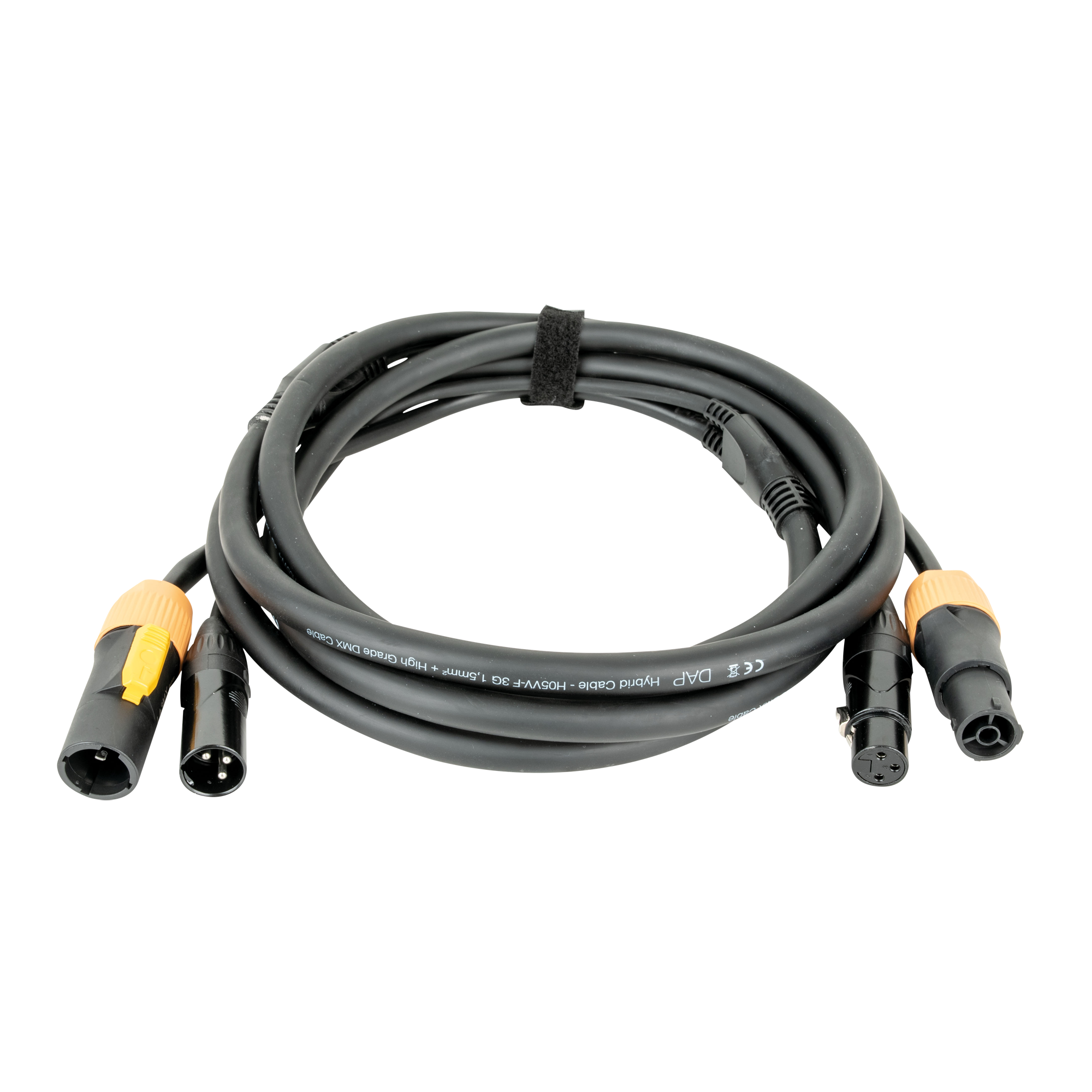 DAP FP22 Hybrid Cable - Power Pro True & 3-pin XLR - DMX / Power 3 m - schwarze Ummantelung