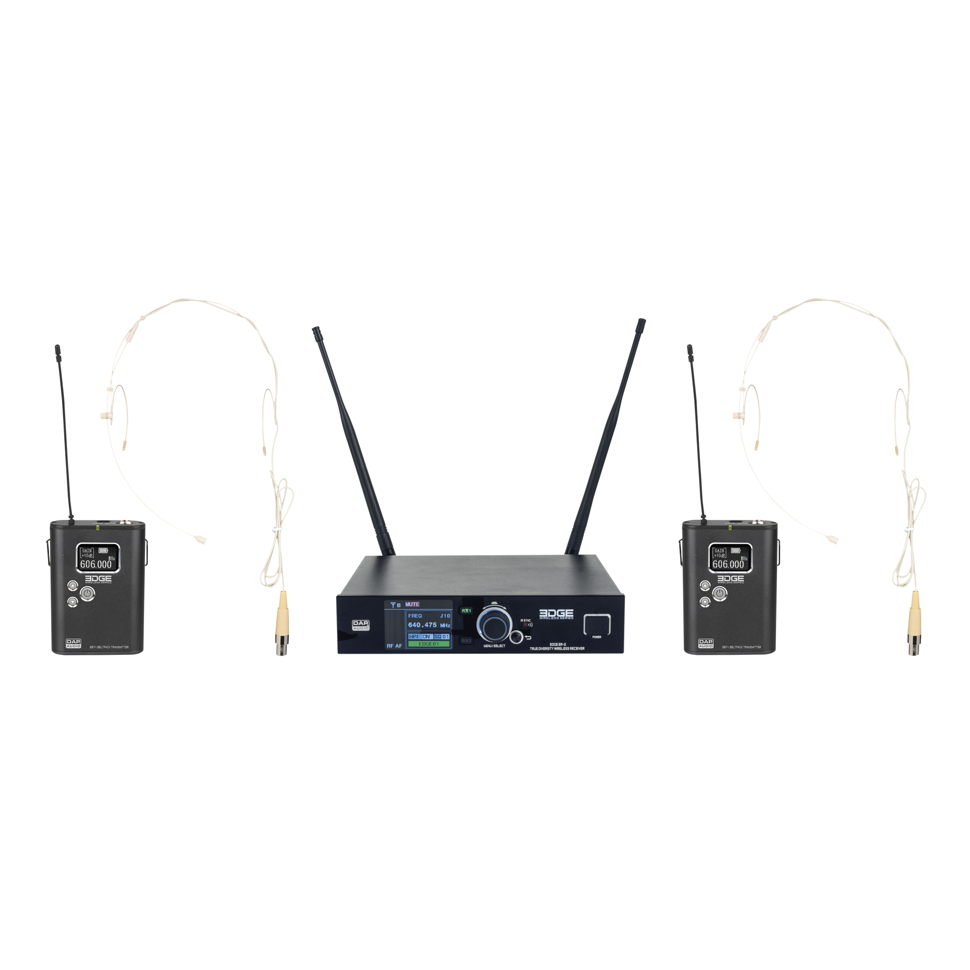 DAP EDGE EBS-2 Wireless Dual Beltpack Set - 610-670 MHz Kabelloses Doppel-Beltpack-Set - 610-670 MHz DAP EDGE EBS-2 Wireless Dual Beltpack Set - 610-670 MHz Kabelloses Doppel-Beltpack-Set - 610-670 MHz