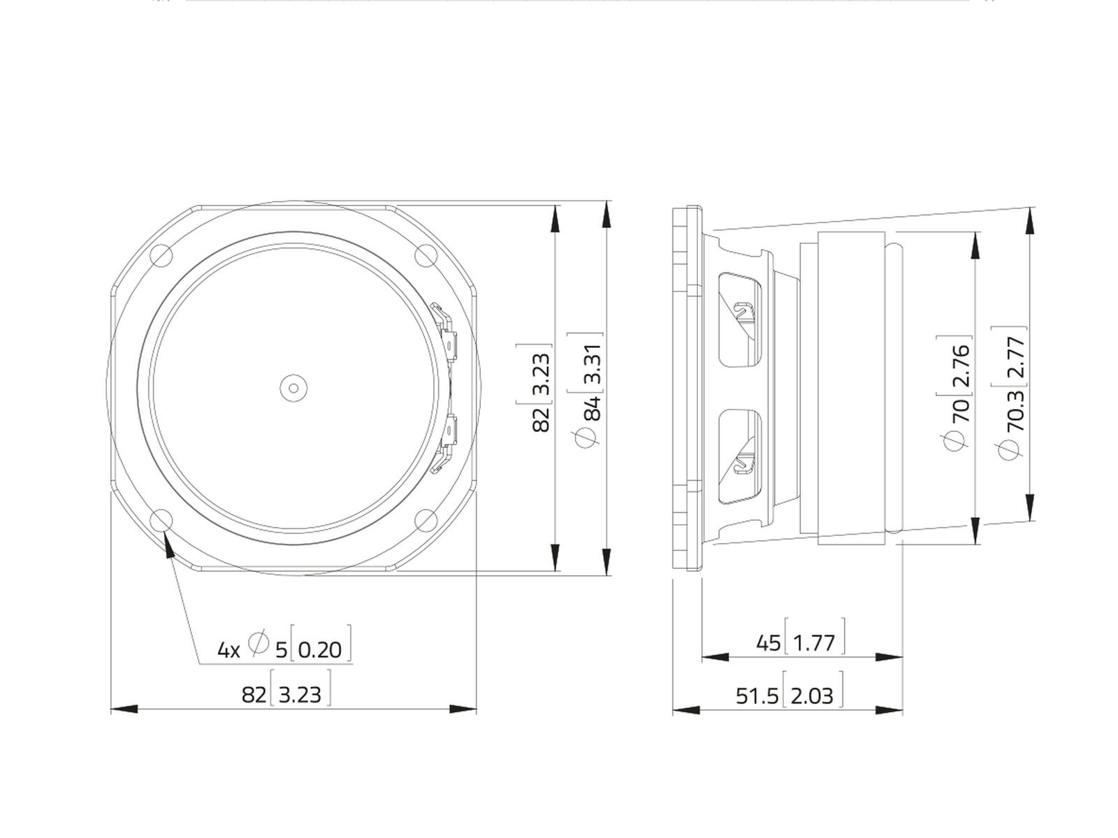 LAVOCE FSF030.70-4 3 Zoll  Breitbandlautsprecher, Ferrit, Stahlkorb