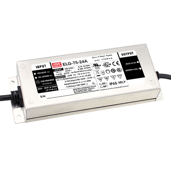 MEANWELL LED Power Supply IP67 75 W/24 V Dali Meanwell ELG-75-V-24DA 3Y