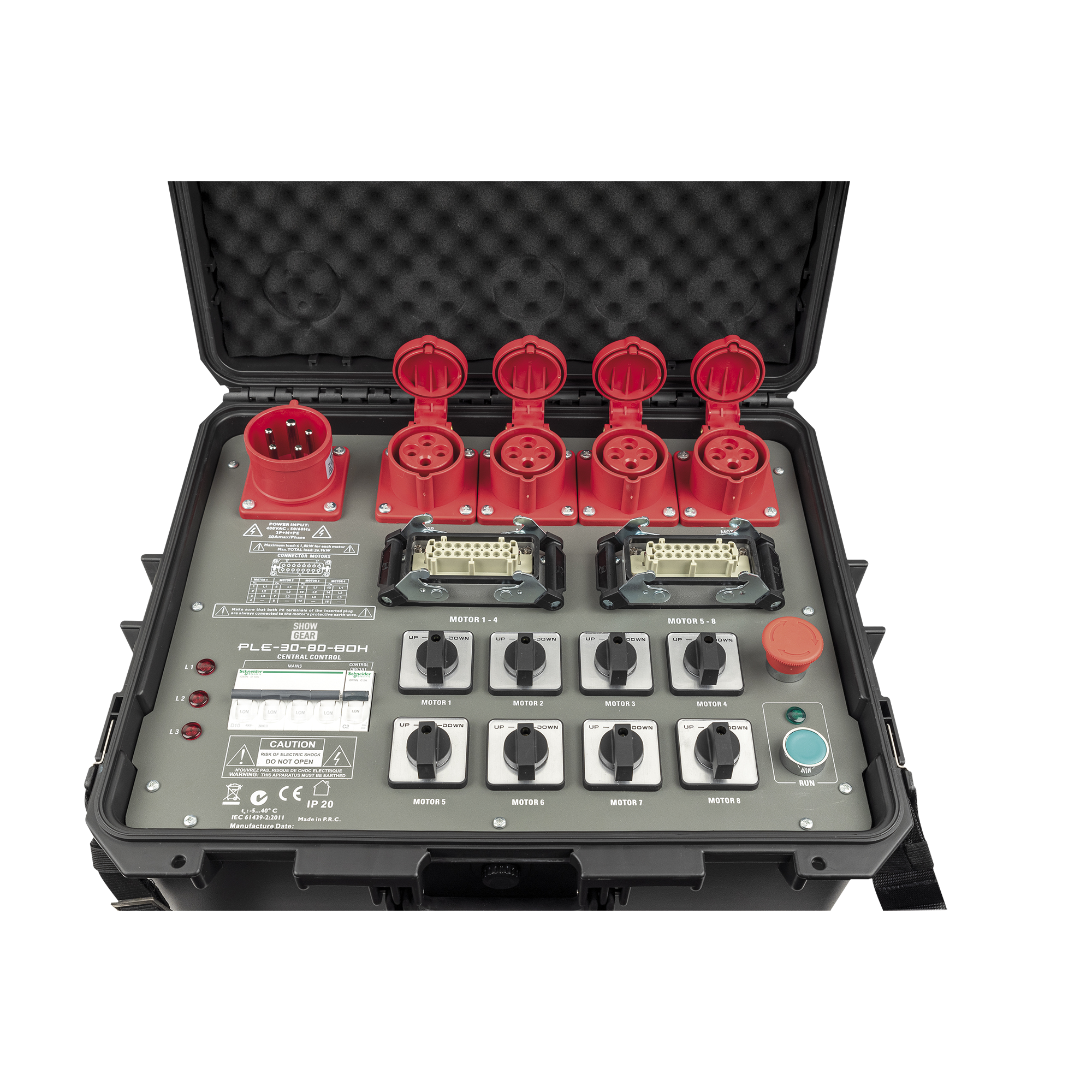 Showgear PLE-30-80 Direct Control Chain Hoist Controller - Box version 8-Kanals Kettenzug Controller