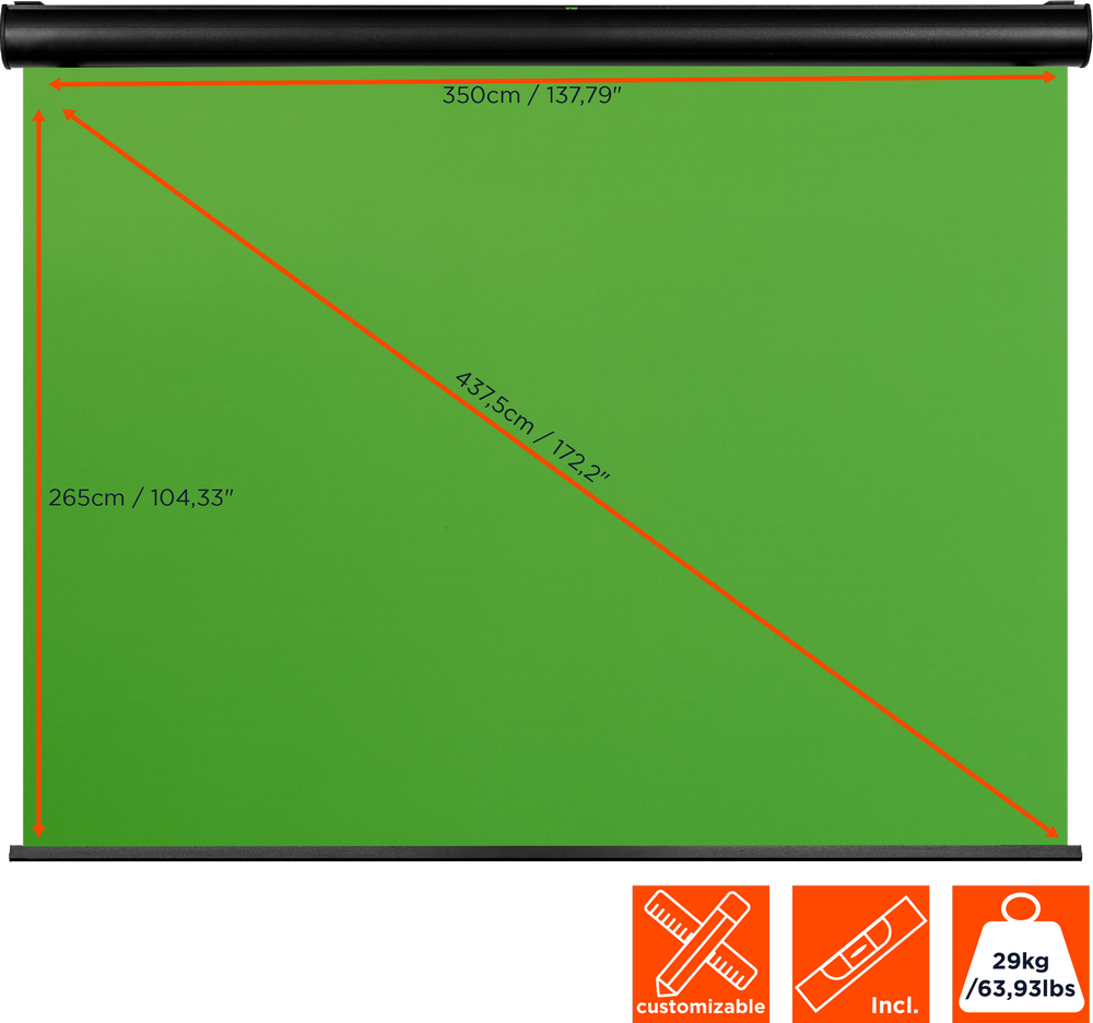 celexon Motor Chroma Key Green Screen 400 x 300 cm celexon Motor Chroma Key Green Screen 400 x 300 cm