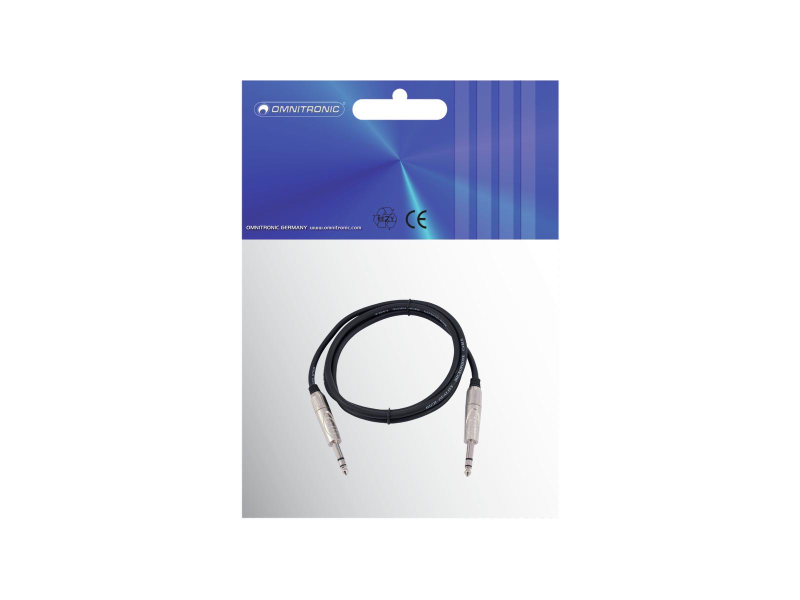 OMNITRONIC Klinkenkabel 6,3 stereo 1m sw ROAD OMNITRONIC Klinkenkabel 6,3 stereo 1m sw ROAD