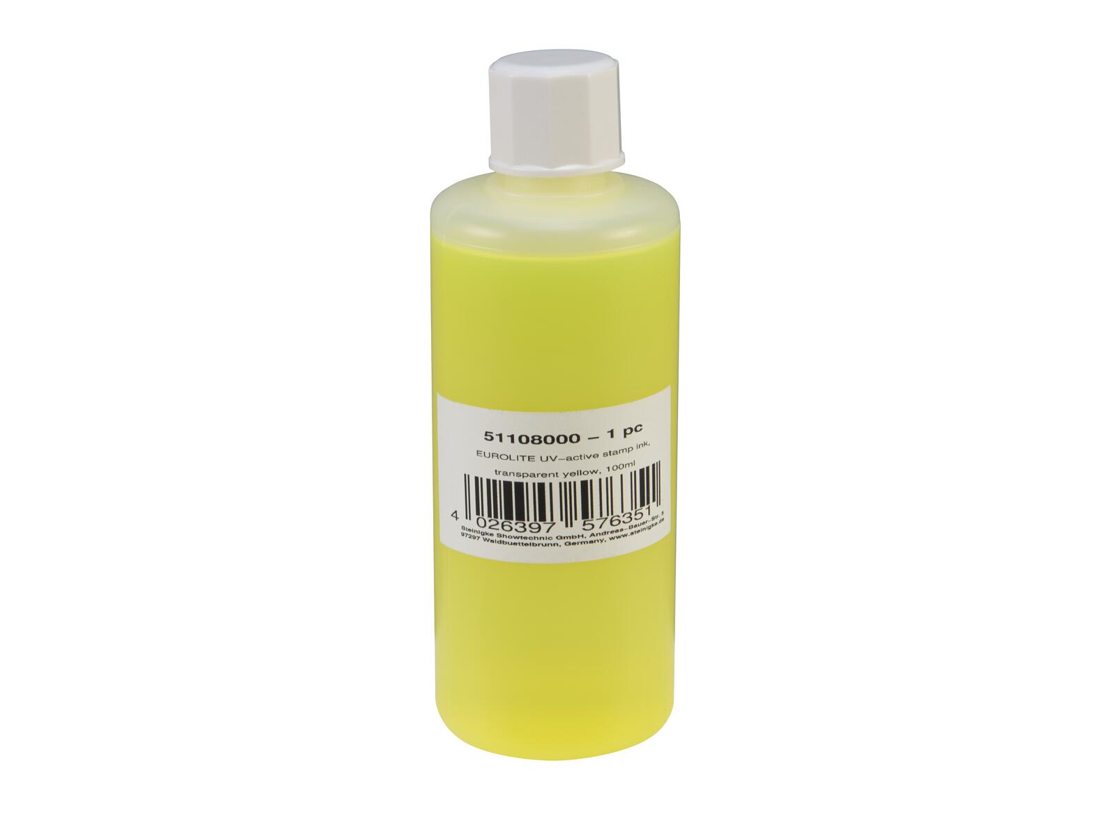 EUROLITE UV-aktive Stempelfarbe, transparent gelb, 100ml EUROLITE UV-aktive Stempelfarbe, transparent gelb, 100ml