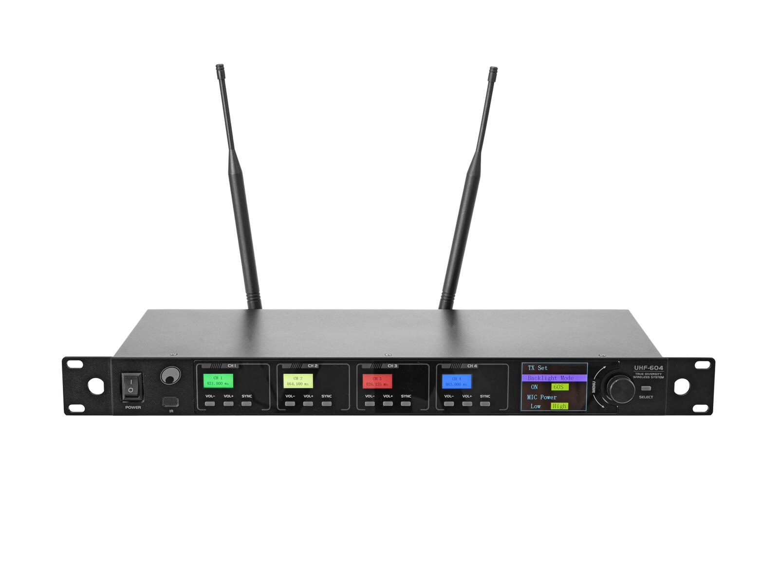 OMNITRONIC UHF-604 4-Kanal Funkmikrofon-System 520-554 MHz