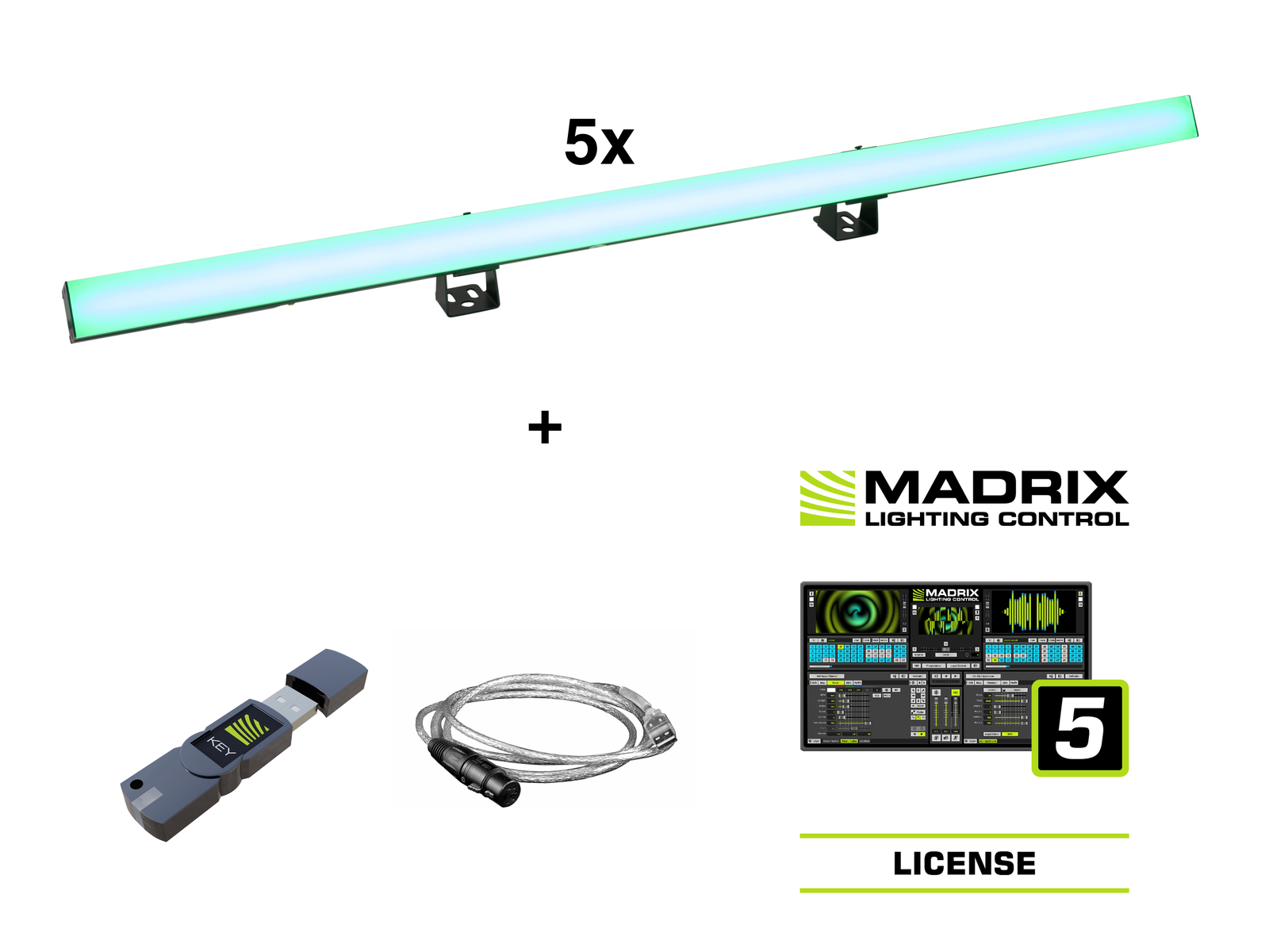 EUROLITE Set 5x LED PR-100/32 Pixel DMX Rail + Madrix Software