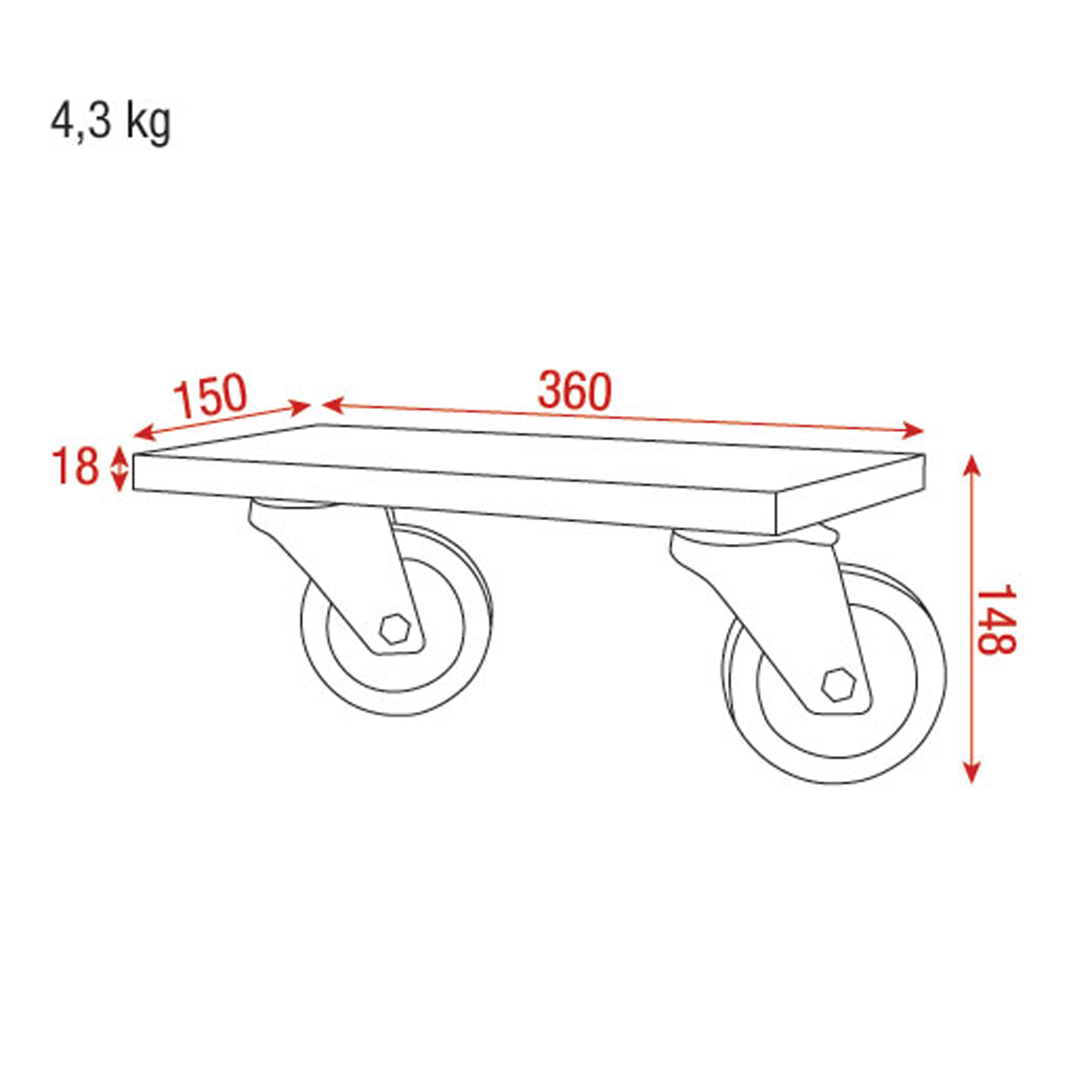 SHOWGEAR Wheel Set for Stack Cases Für Stack-Cases