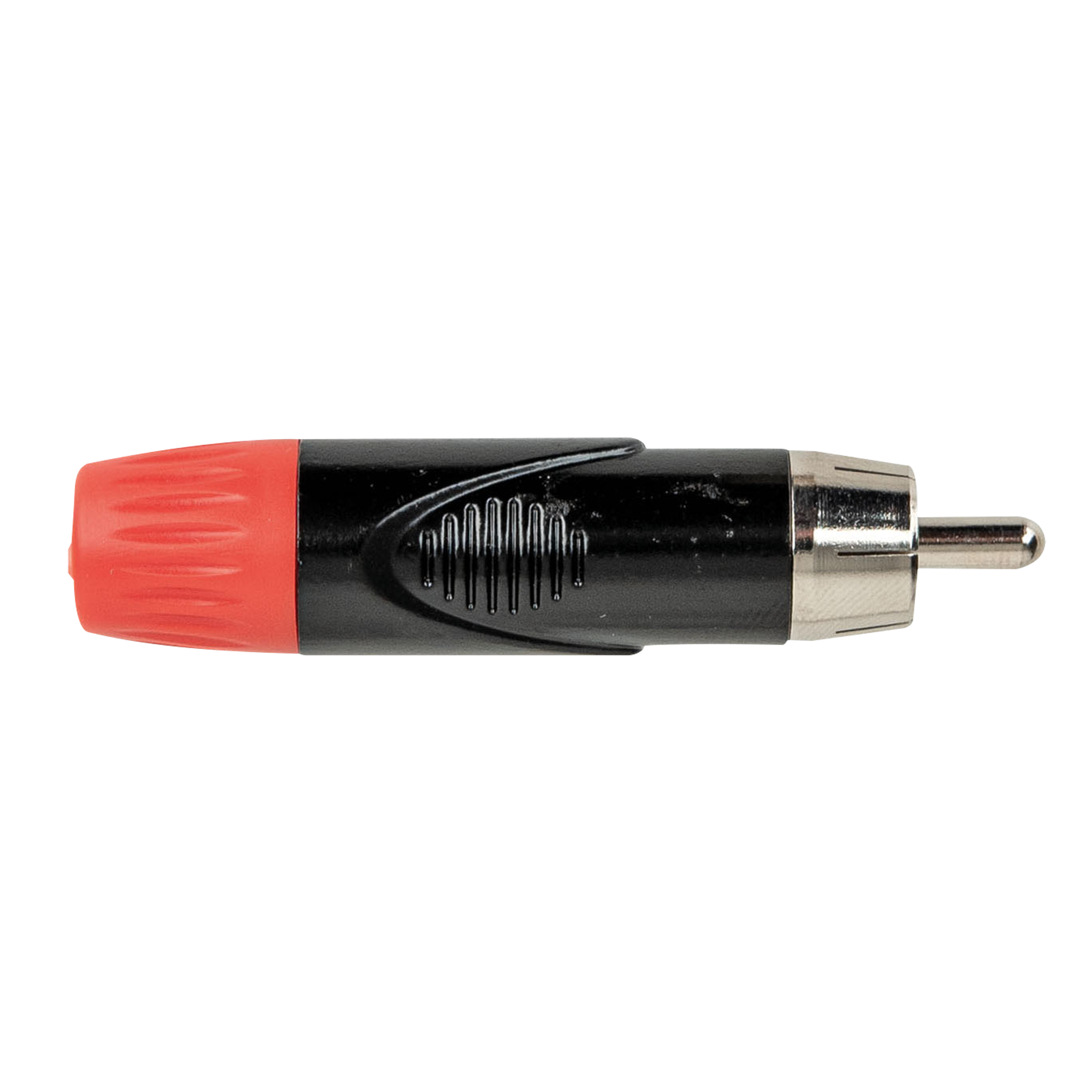 DAP RCA Connector - Male - Black Housing Red end cap Rote Endkappe