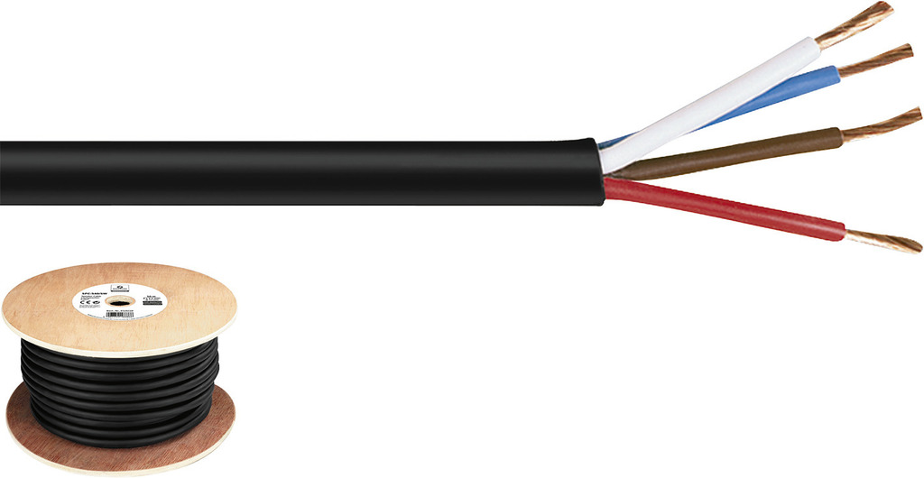 MONACOR SPC-540/SW Lautsprecherkabel, 4 x 2,5 mm2, 50 m, "TOP QUALITY" MONACOR SPC-540/SW Lautsprecherkabel, 4 x 2,5 mm2, 50 m, "TOP QUALITY"