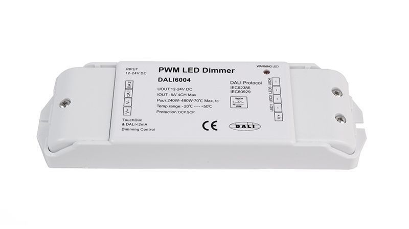 DALI PWM Dimmer CV 4CH, 12/24V, 5A/Kanal, DT6