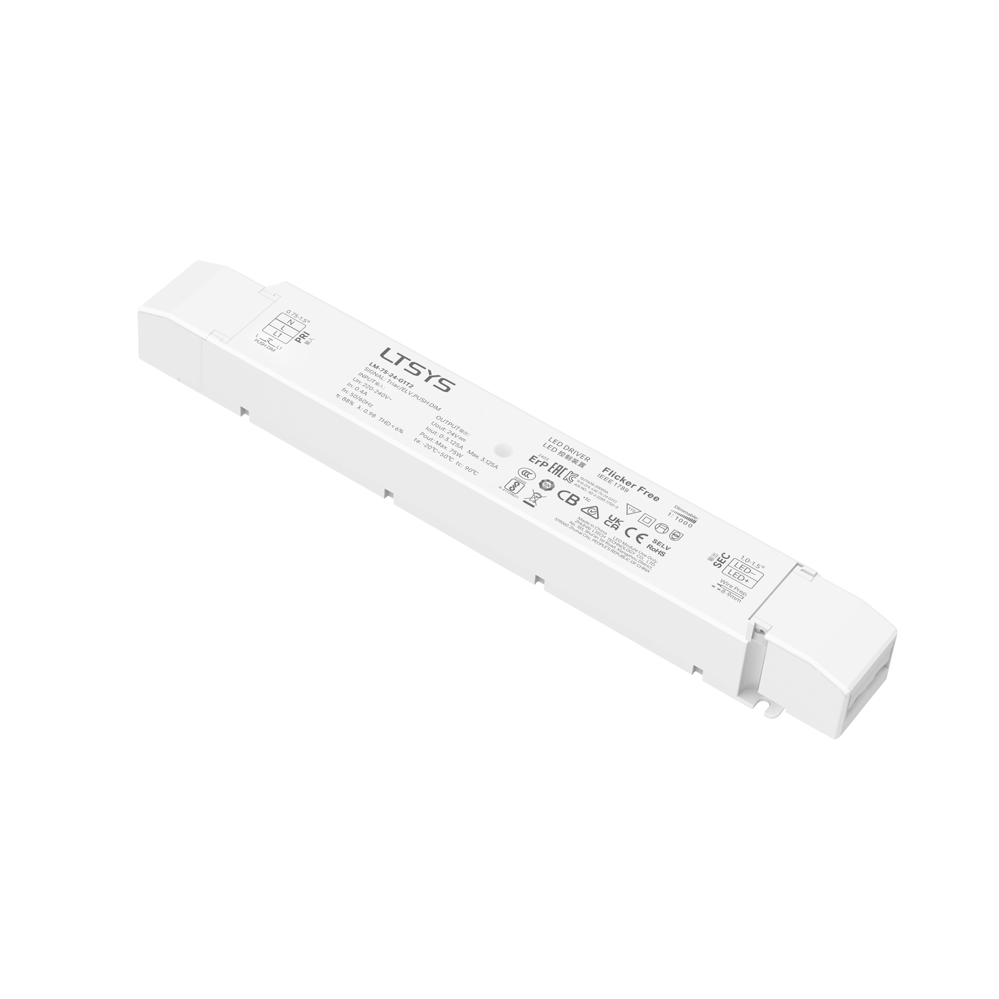 LTECH LED Driver TRIAC 75 W - 24 V LTECH LED Driver TRIAC 75 W - 24 V